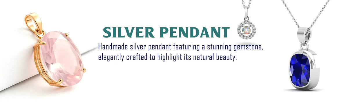 Natural gemstone pendants in 925 sterling silver - Himalya Quartz