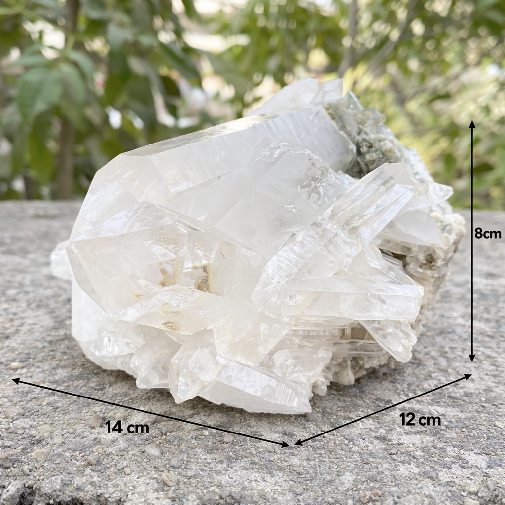 1270g Himalayan White Phantom Quartz Natural Cluster Collector Specimen
