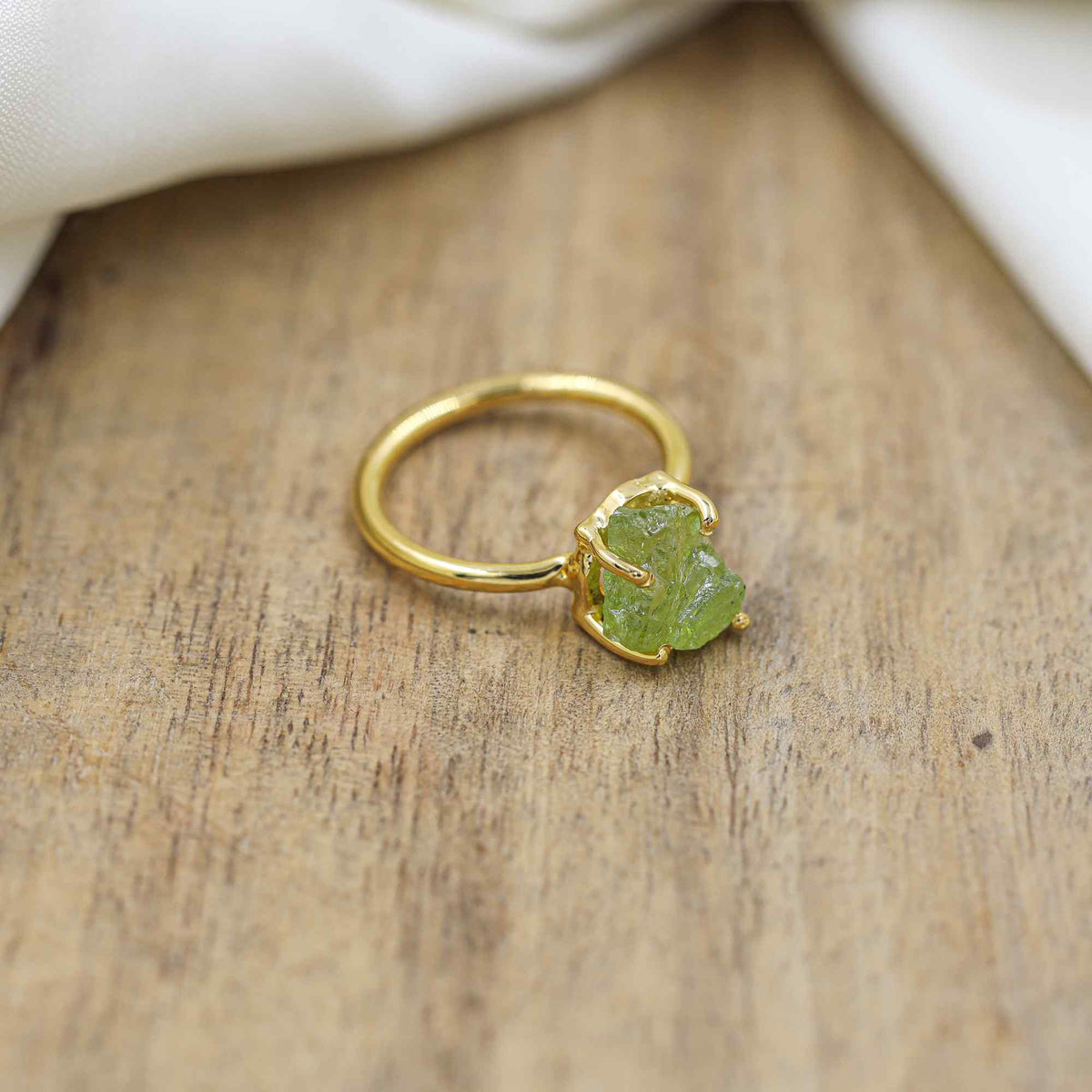 Raw Sphene Ring in 925 Sterling Silver Rough Gemstone Ring Handmade Jewelry Gift for Her