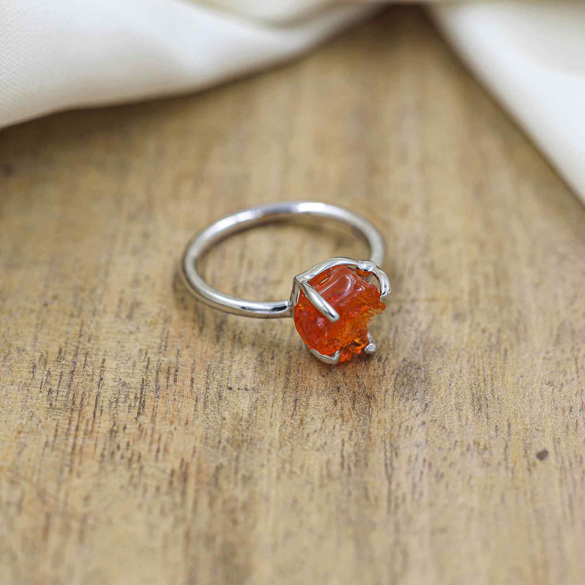 Raw Mexican Opal Pendant Ring in 925 Sterling Silver Rough Gemstone Ring Handmade October Birthstone Jewelry