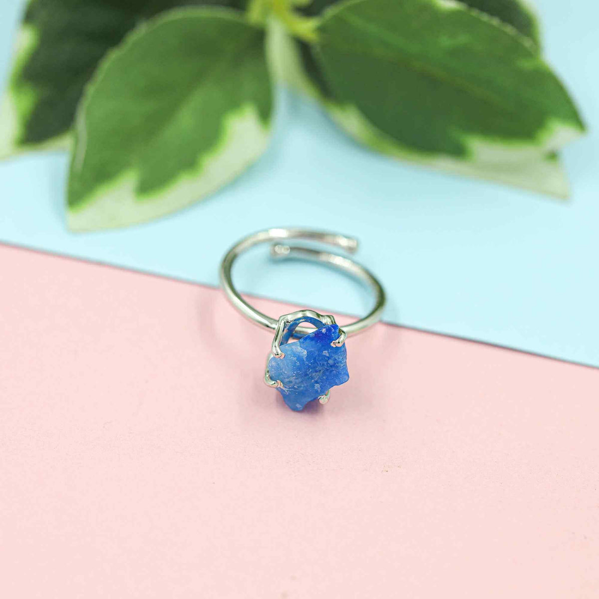 Afghanite Ring in 925 Sterling Silver Natural Color Change Rough Stone Adjustable Handmade Jewelry