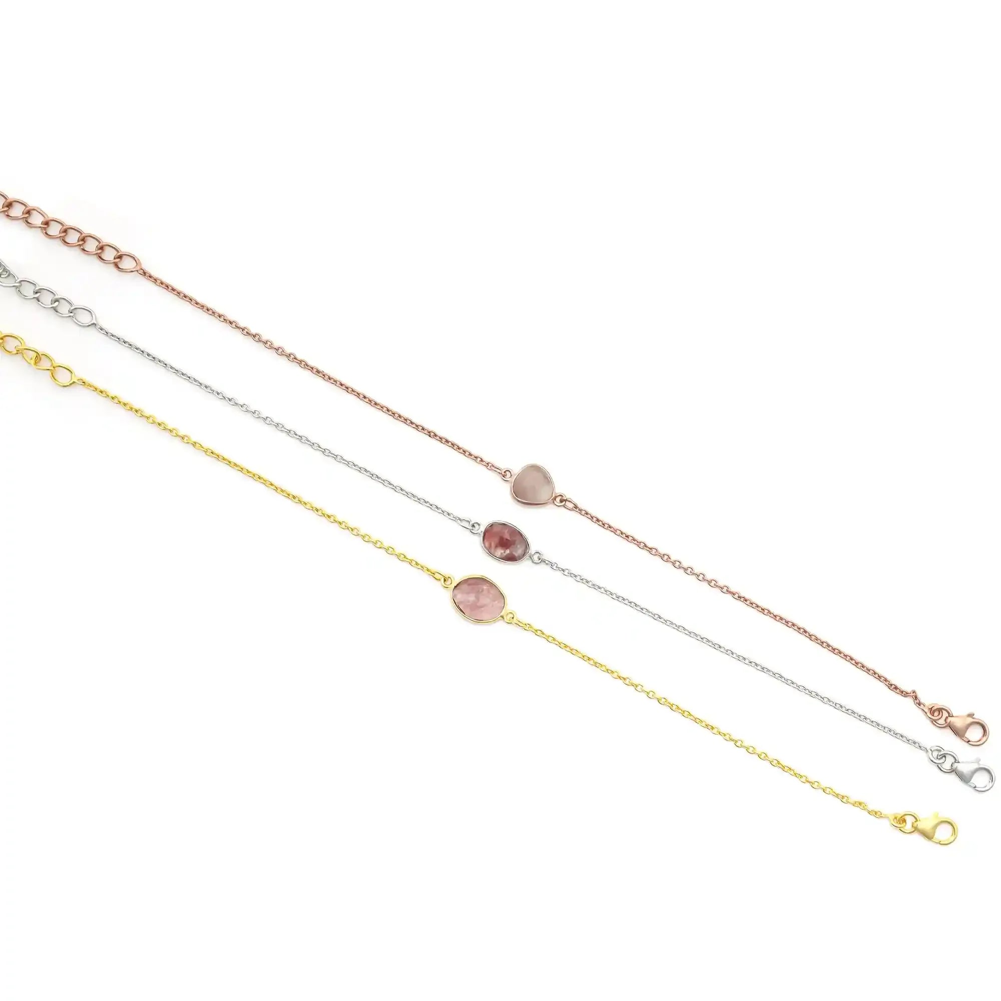 Andesine Silver Bracelet – Rose Cut Himalayan Quartz