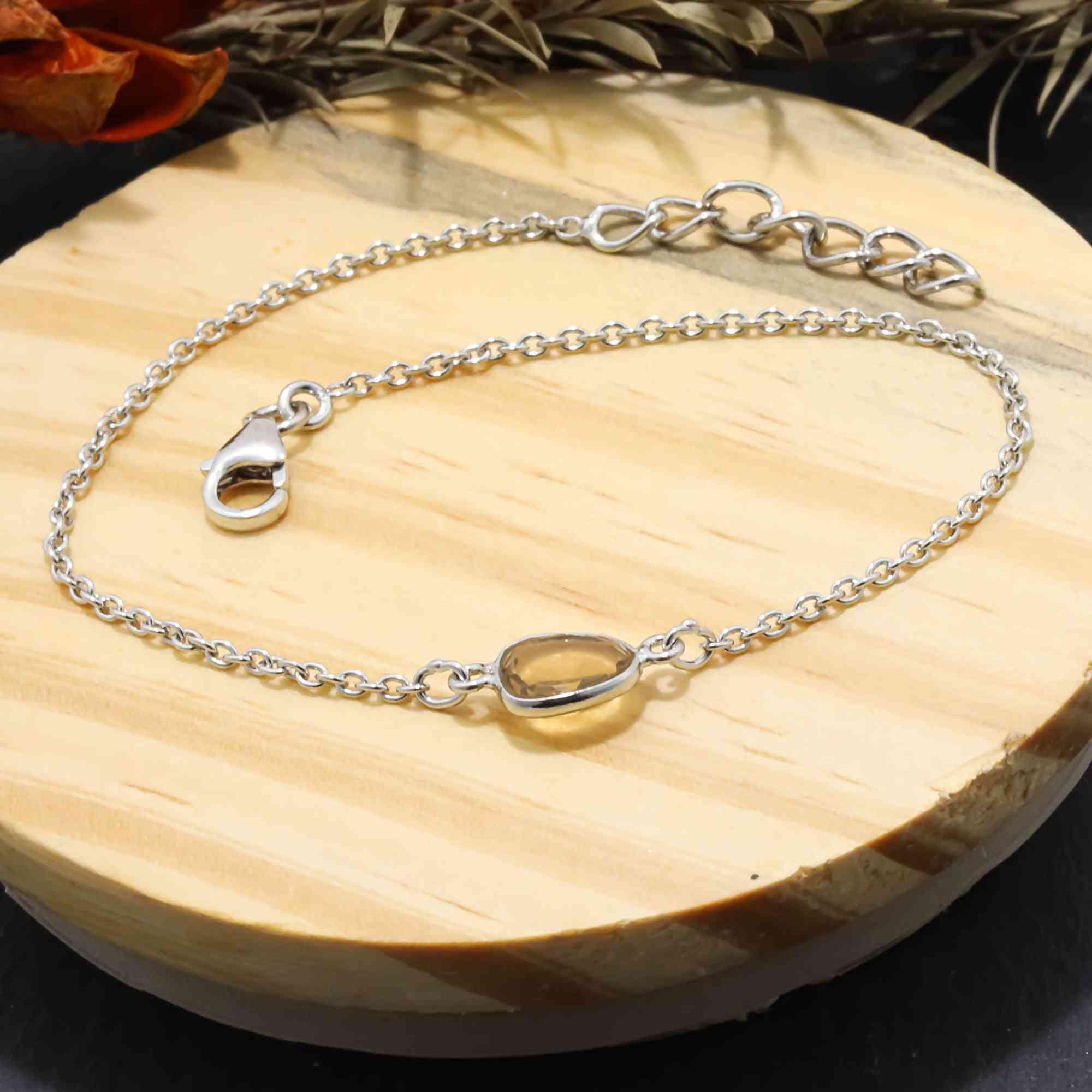 Champagne Quartz Rose Cut Bracelet - Natural Gemstone Gemstone Bracelets