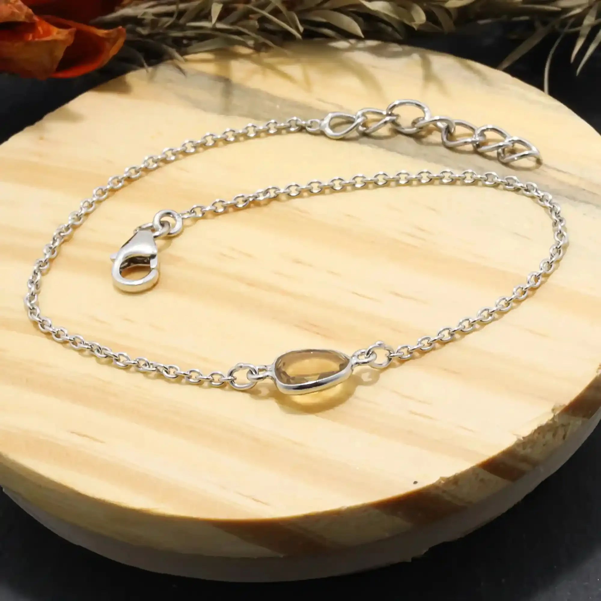 Champagne Quartz Rose Cut Bracelet - Natural Gemstone Gemstone Bracelets