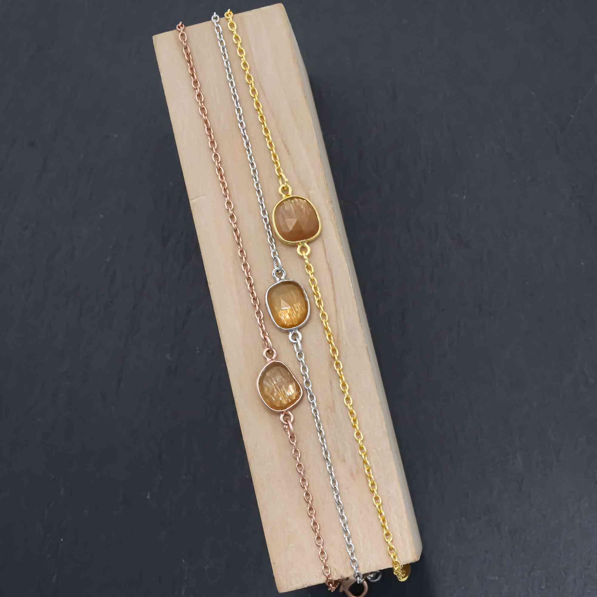 Golden Sheen Feldspar Bracelet