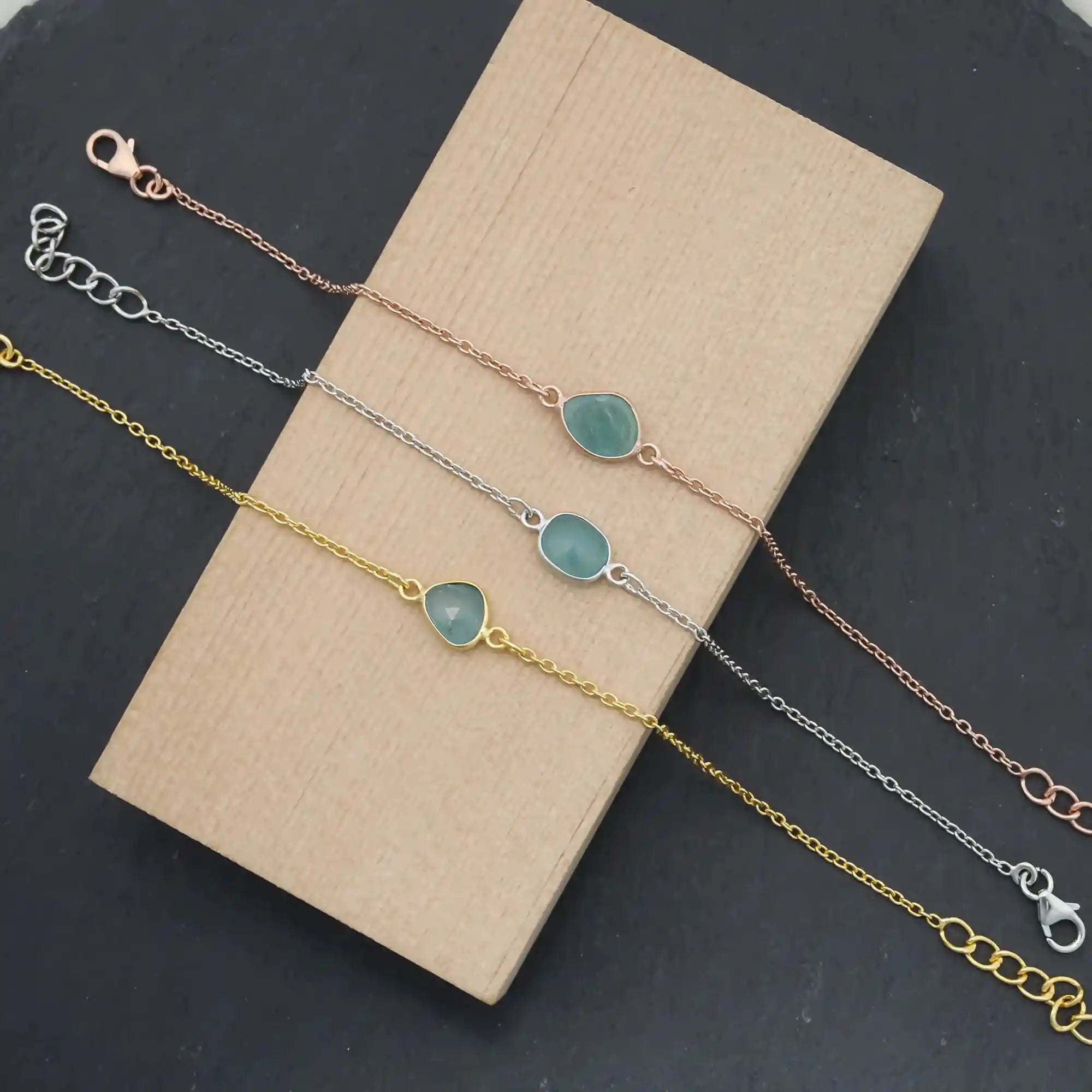 Rare Grandidierite Rose Cut Bracelet in Solid 925 Sterling Silver