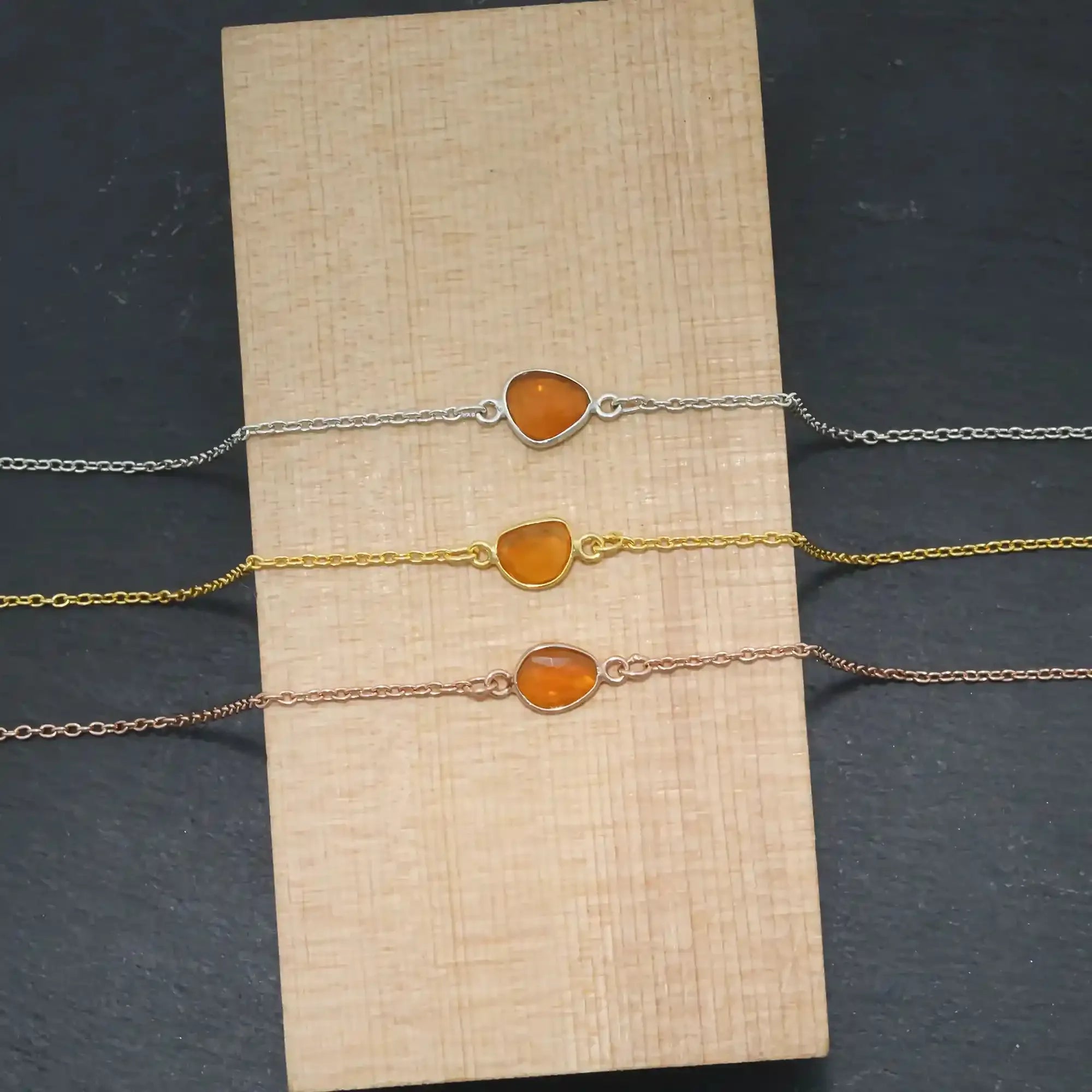 Fiery Mexican Opal Bracelet in Solid 925 Sterling Silver Himalayan Quartz