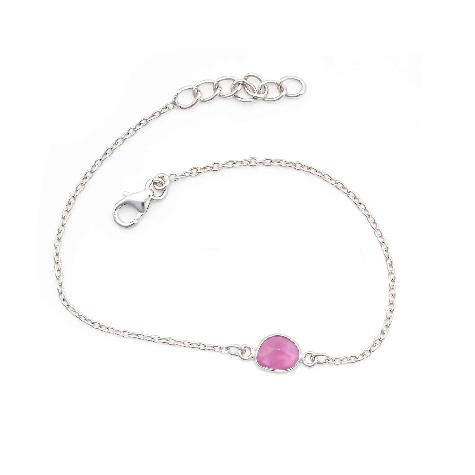Ruby Rose-Cut Bracelet in Solid 925 Sterling Silver