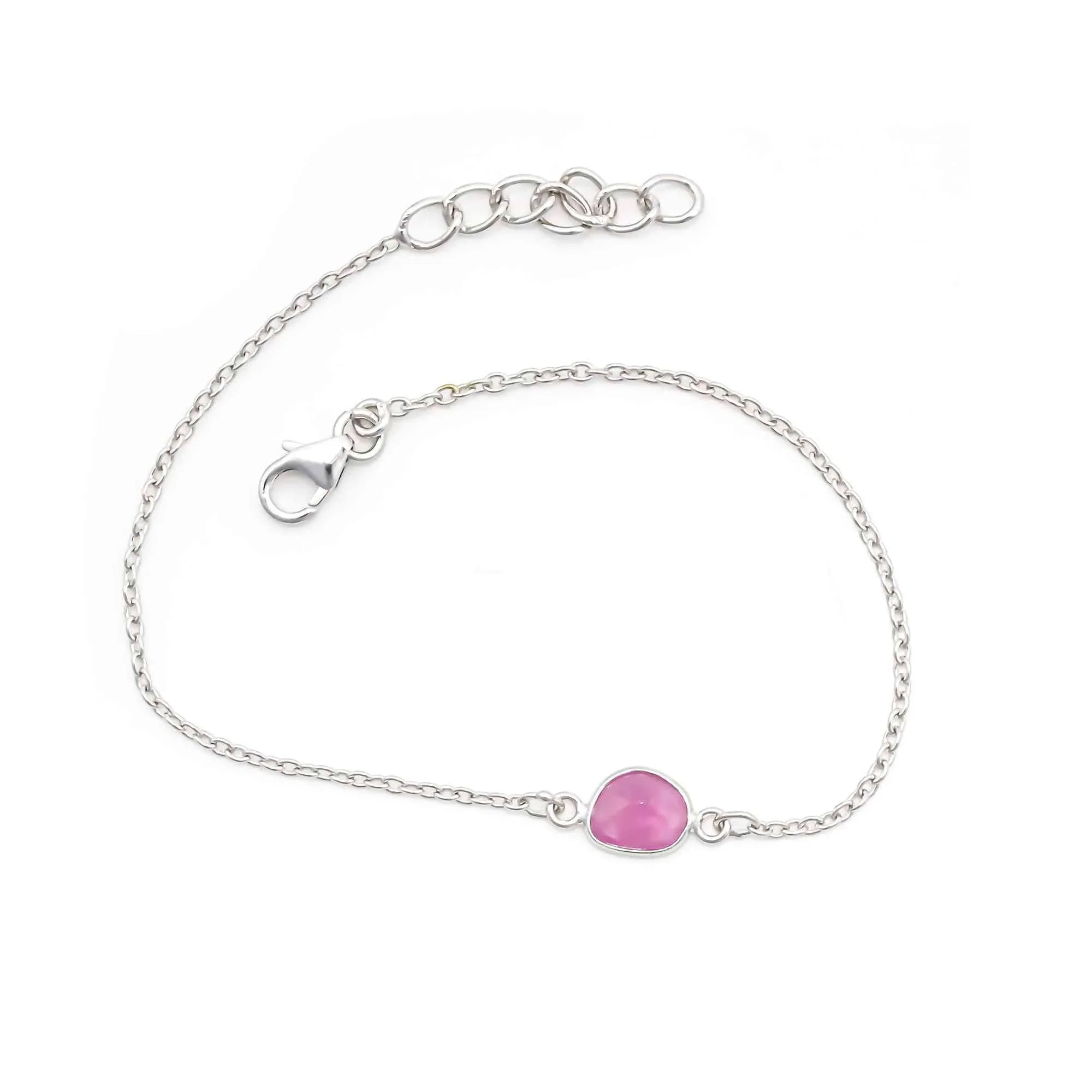 Ruby Rose-Cut Bracelet in Solid 925 Sterling Silver Gemstone Bracelets