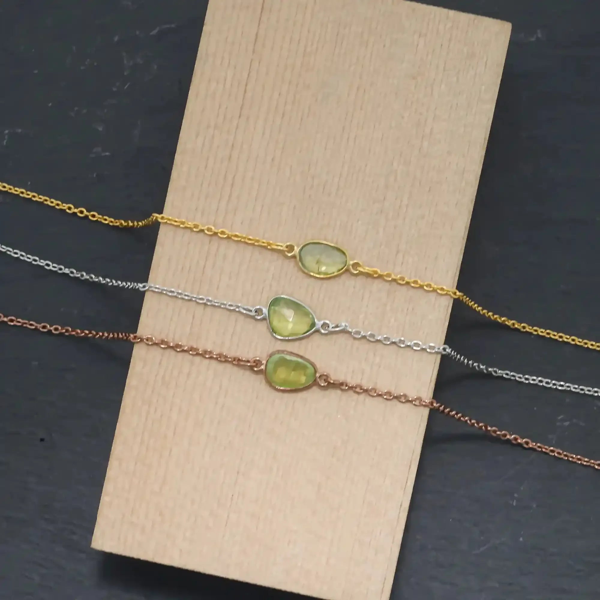 Radiant Fire Sphene Rose-Cut Bracelet in Solid 925 Sterling Silver Gemstone Bracelets