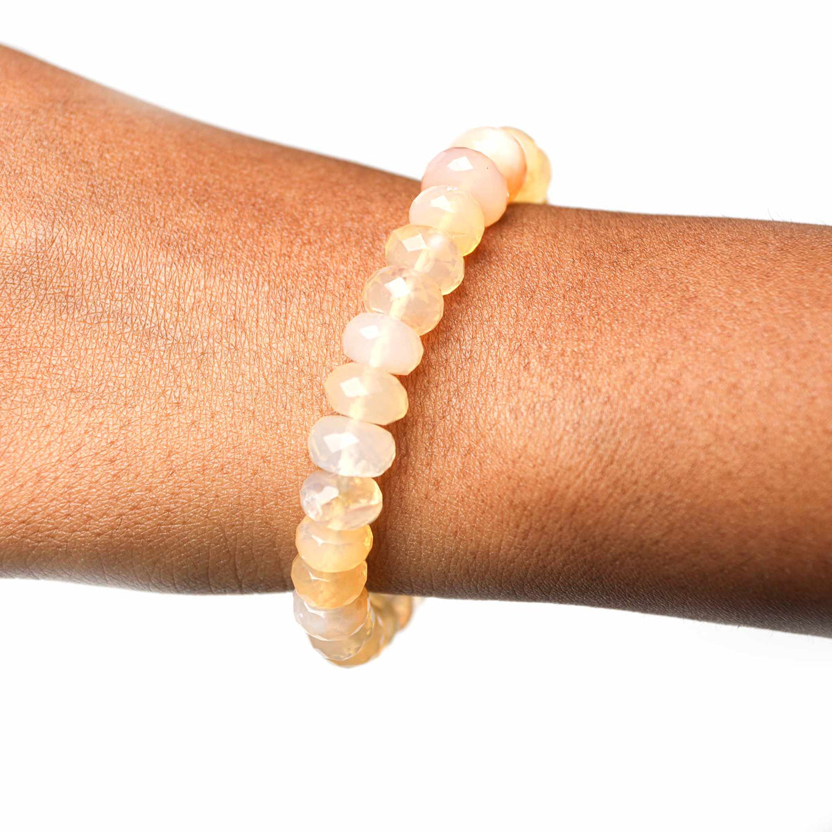 Natural Mexican Opal Pendant Bracelet Rondelle Faceted Gemstone Beads Handmade 88 Ct