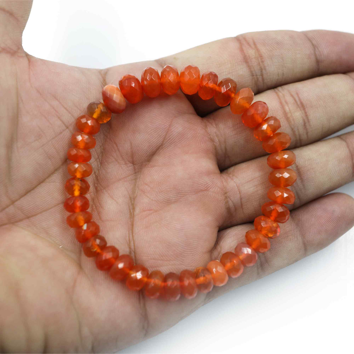 Natural Mexican Opal Pendant Bracelet Rondelle Faceted Gemstone Beads Handmade 79 Ct