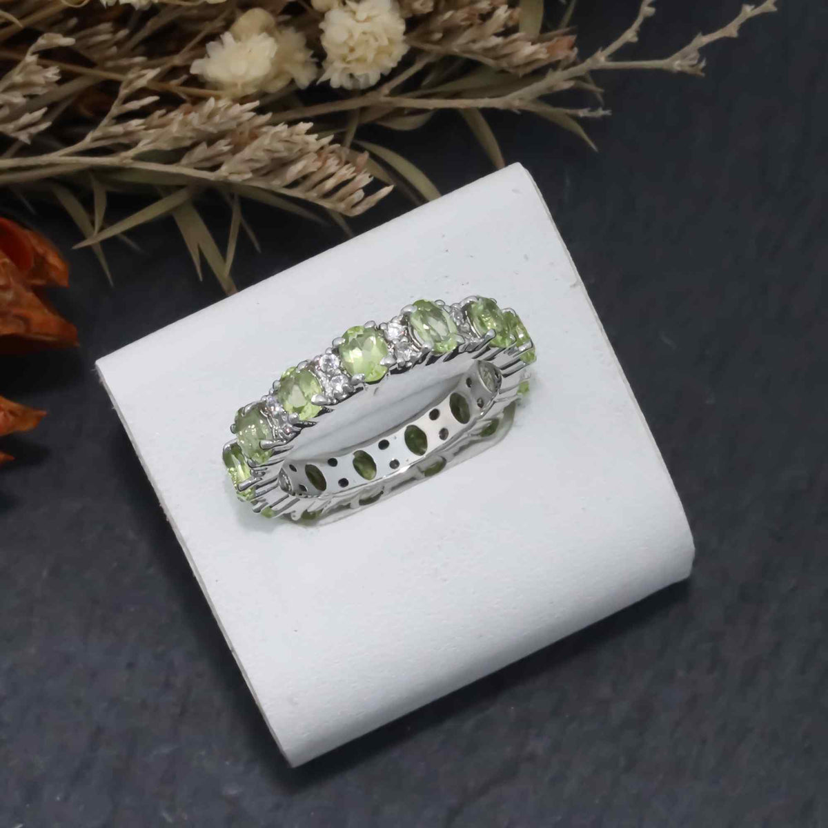 Natural Peridot 3x4mm Oval Cut Ring 925 Sterling Silver Handmade Green Gemstone Solitaire Ring