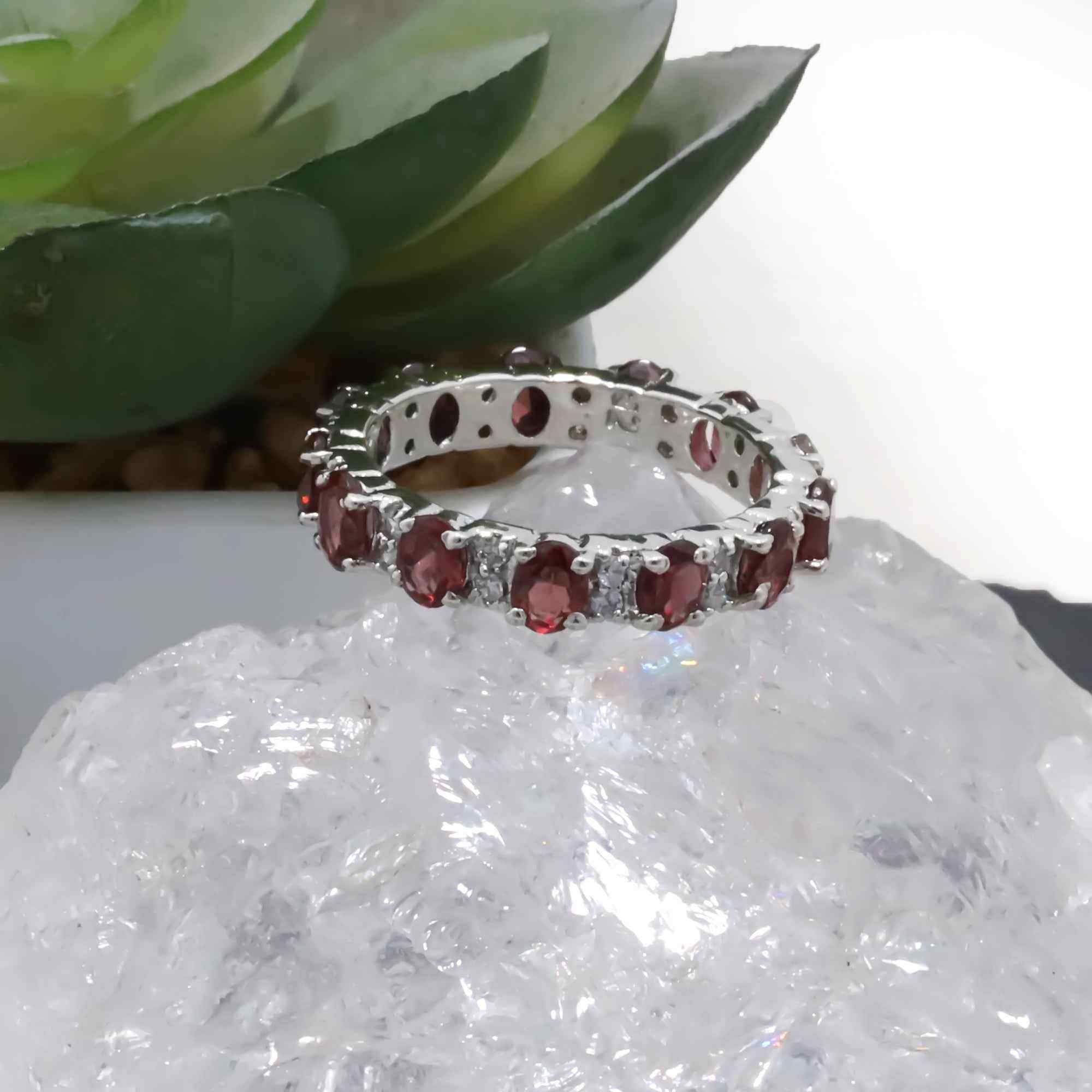 Natural Rhodolite Garnet 3x4mm Oval Cut Ring 925 Sterling Silver Handmade Solitaire Gemstone Ring