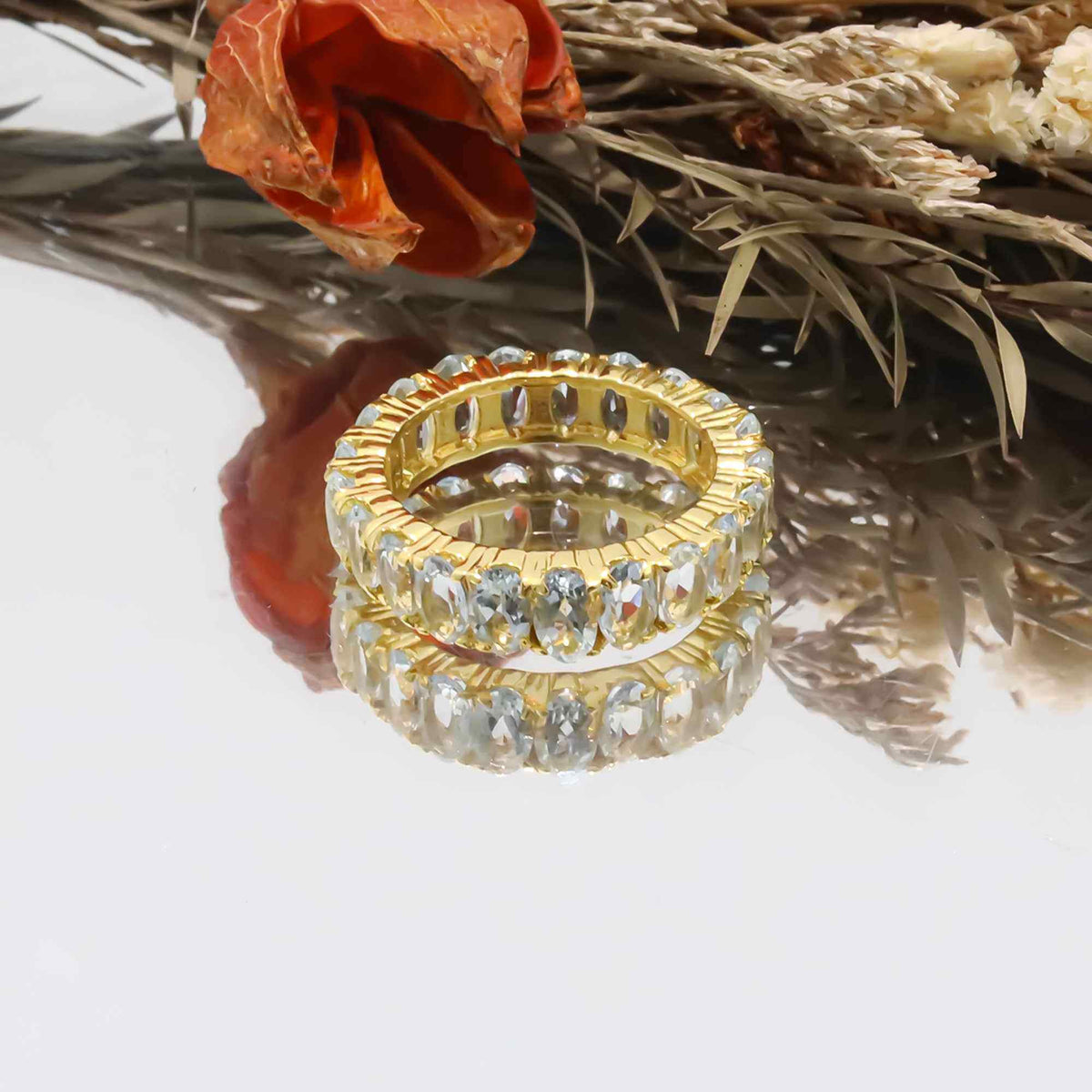 Natural Aquamarine 3x5mm Oval Cut Ring 925 Handmade Blue Gemstone Ring