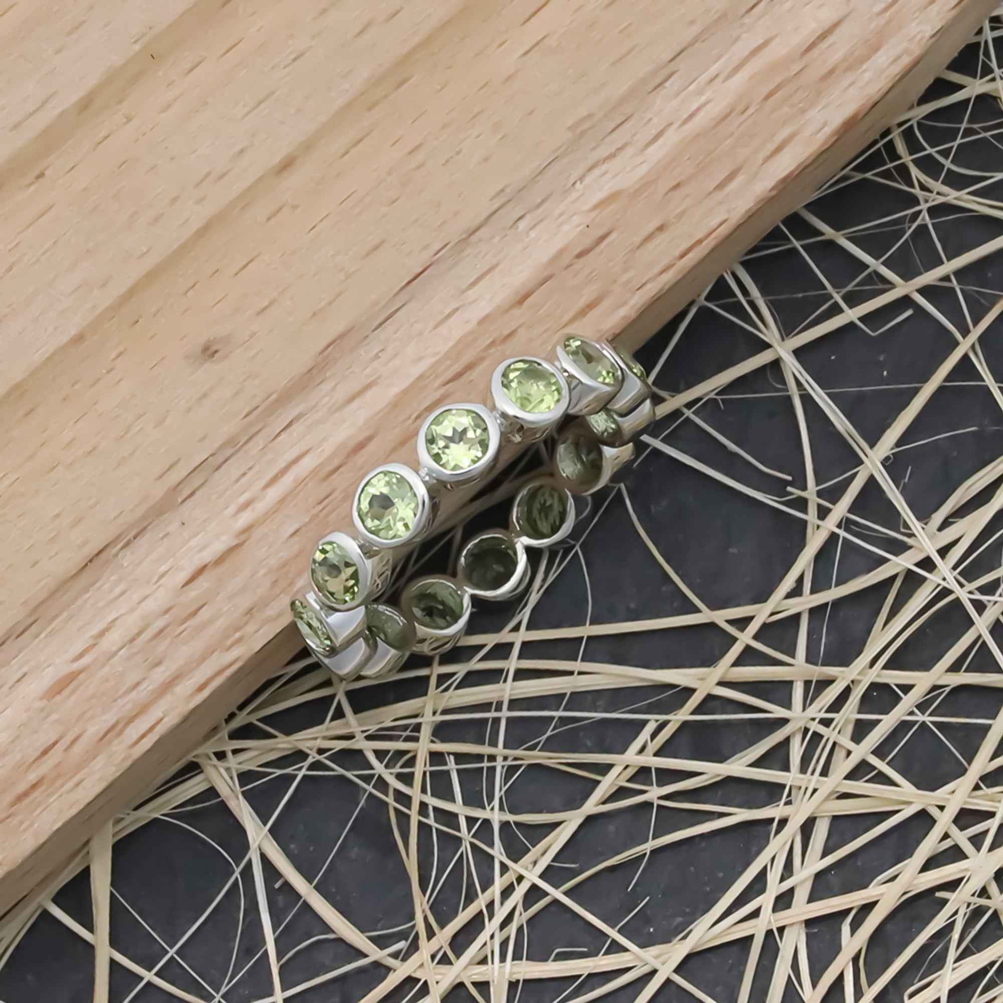 Natural Peridot 3mm Round Cut Solitaire Ring 925 Sterling Silver Handmade Ring