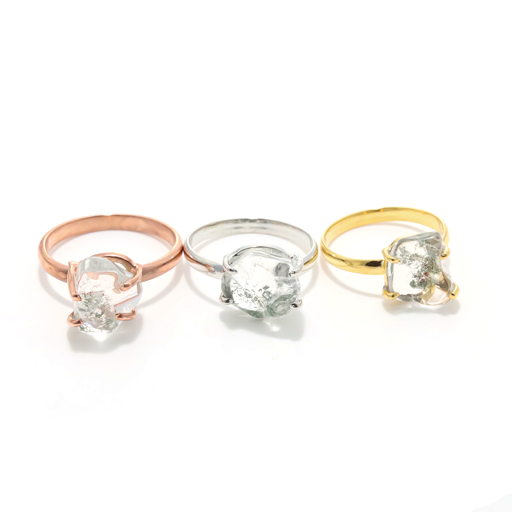 Raw Crystal Quartz Ring in 925 Sterling Silver Rough Gemstone Ring Handmade Jewelry Gift for Her