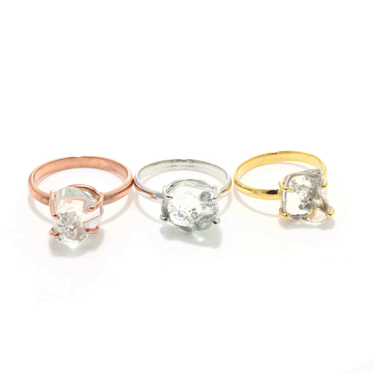 Raw Crystal Quartz Ring in 925 Sterling Silver Rough Gemstone Ring Handmade Jewelry Gift for Her