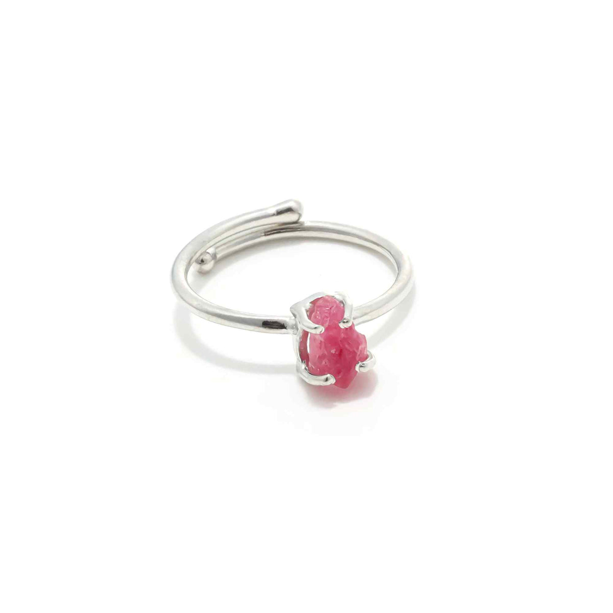 Raw Pink Spinel Ring in 925 Sterling Silver Rough Gemstone Ring Handmade Jewelry Gift for Her