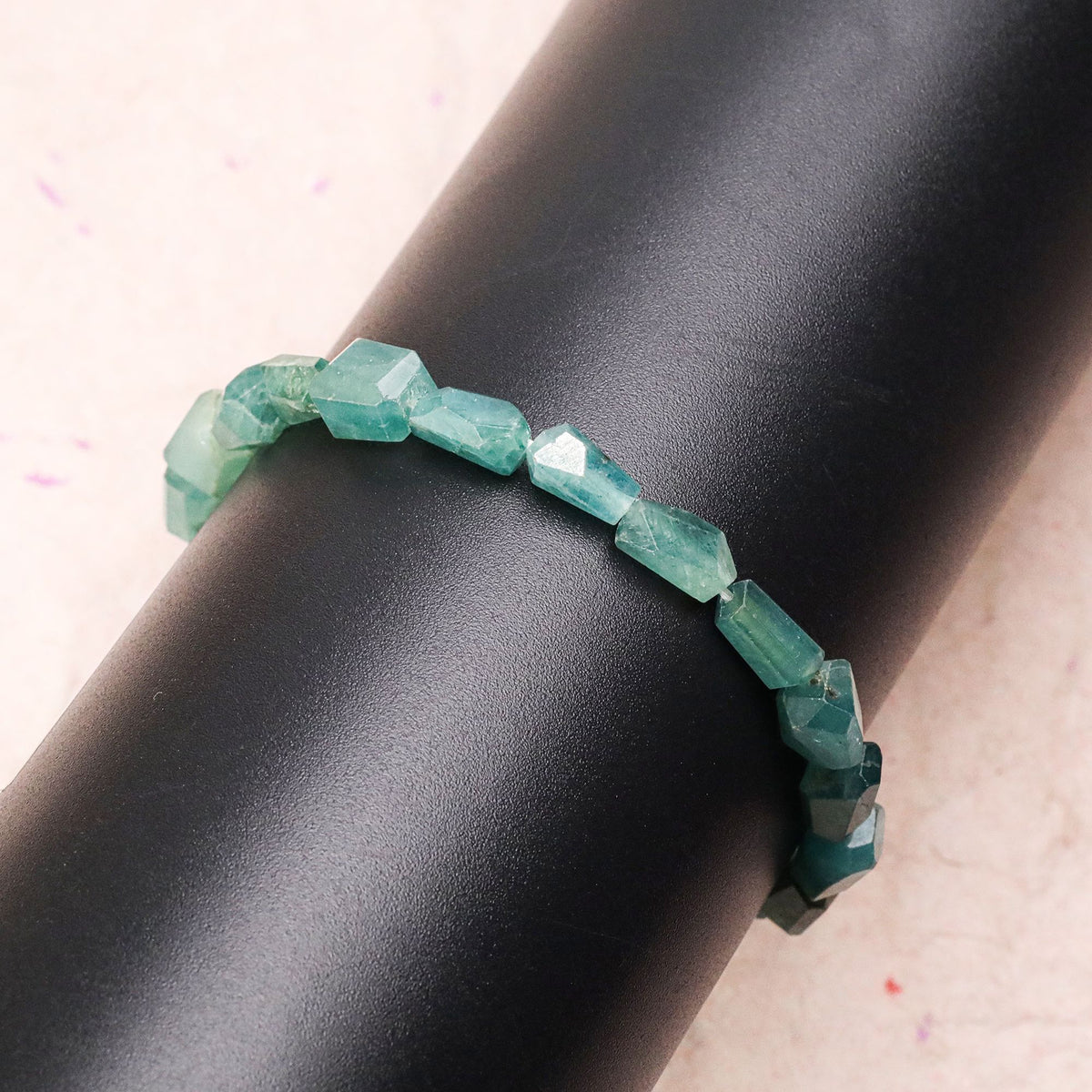 Natural Grandidierite Bracelet Fancy Faceted Gemstone Beads Handmade 68 Ct
