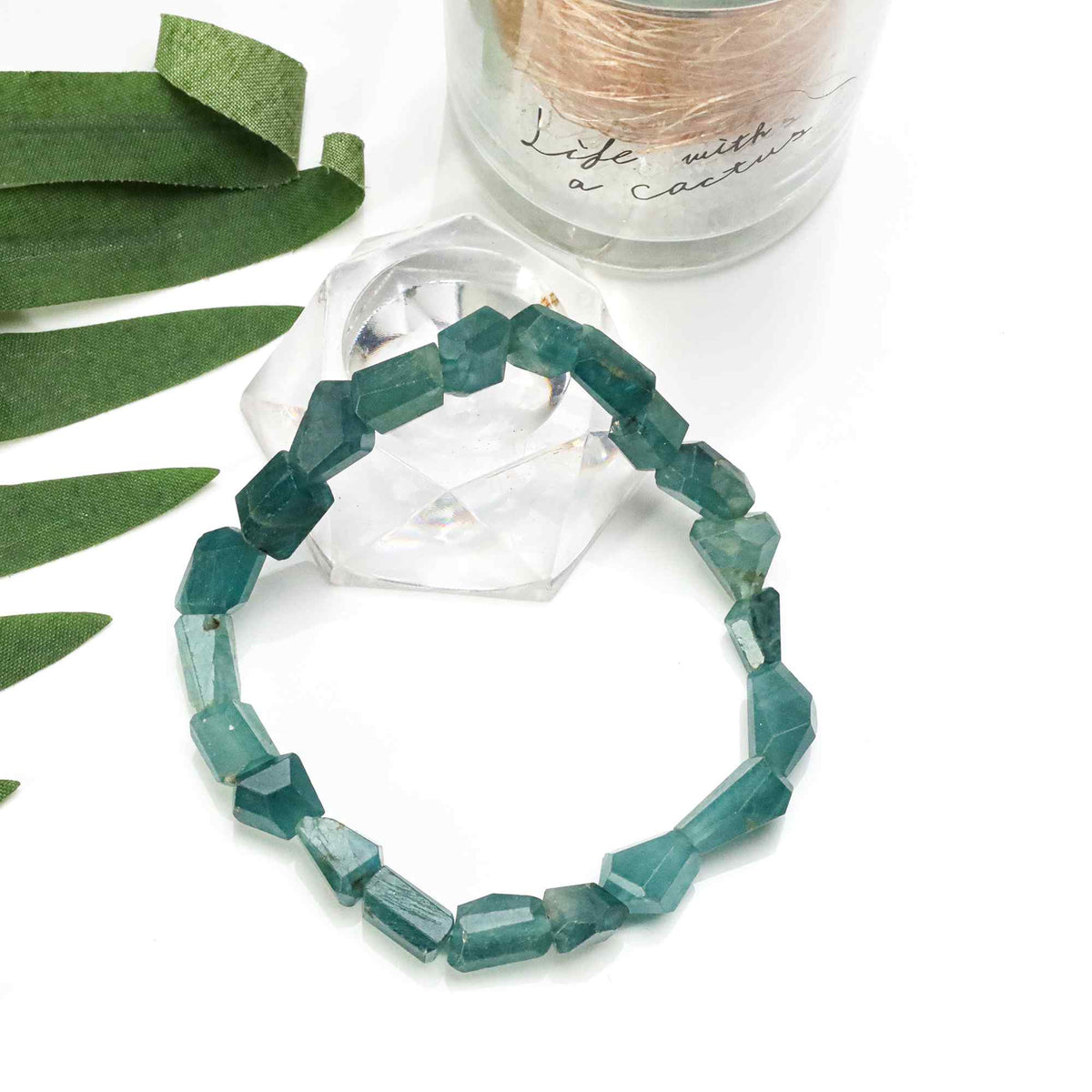 Natural Grandidierite Bracelet Fancy Faceted Gemstone Beads Handmade 74 Ct