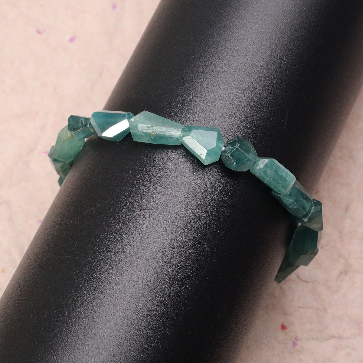 Natural Grandidierite Bracelet Fancy Faceted Gemstone Beads Handmade 74 Ct