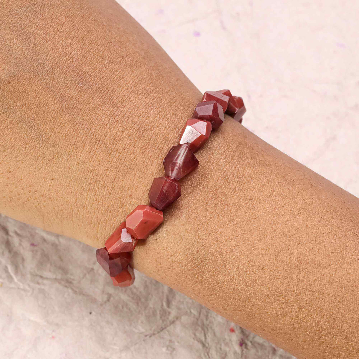 Natural Andesine Faceted Tumble Bracelet Handmade Gemstone Bracelet 72 Ct