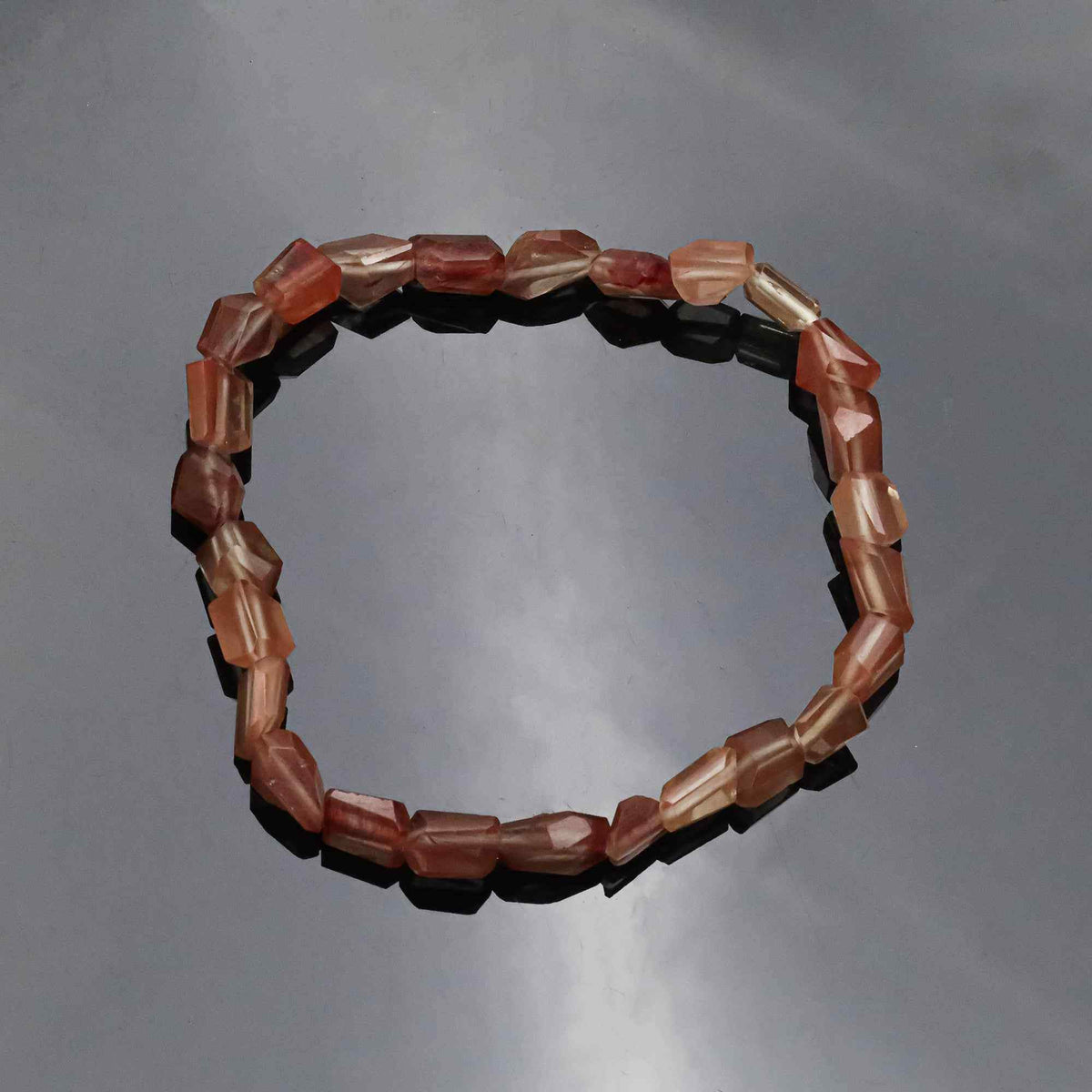 Handmade natural Andesine faceted gemstone tumble bracelet