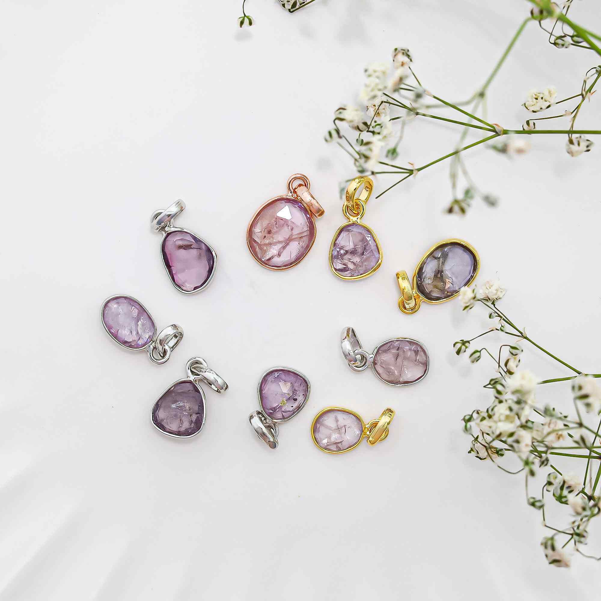 Multi Spinel Rose Cut Pendant Small Natural Spinel Gemstone Pendant 925 Sterling Silver Handmade Jewelry Gift