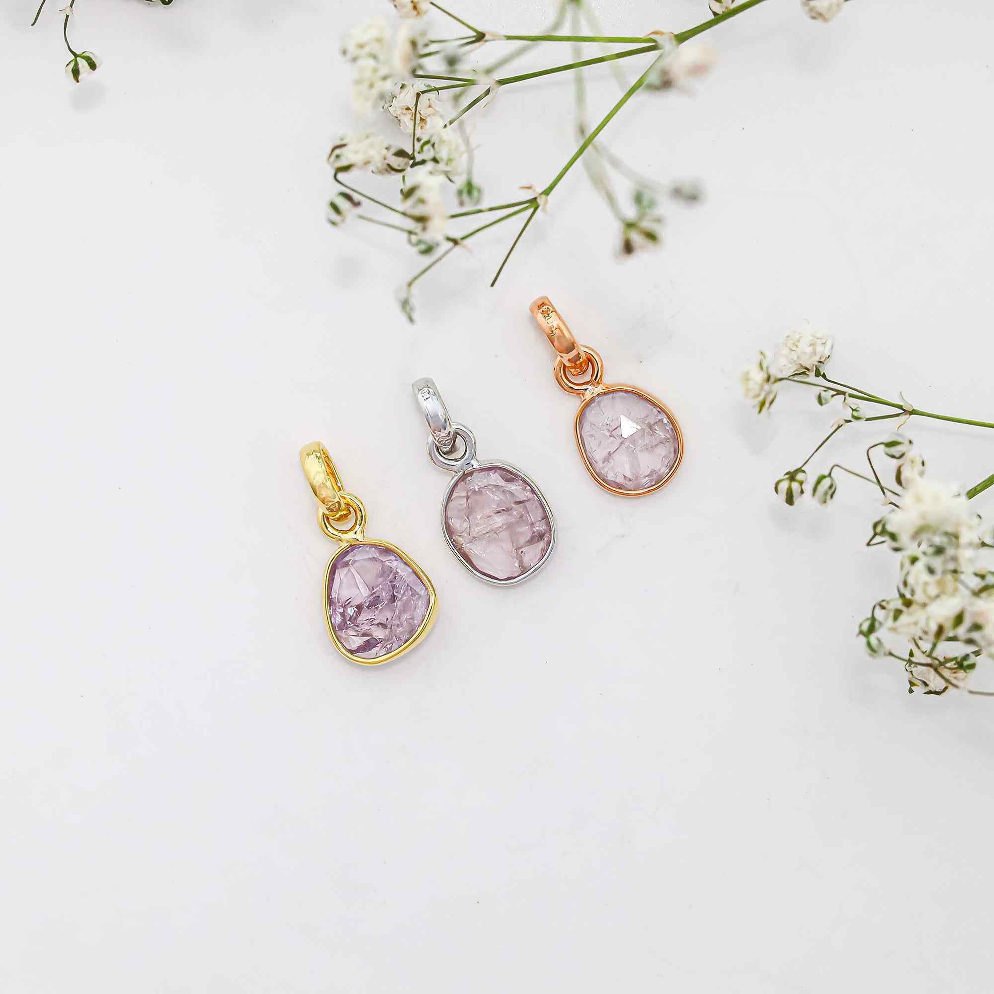Multi Spinel Rose Cut Pendant Small Natural Spinel Gemstone Pendant 925 Sterling Silver Handmade Jewelry Gift