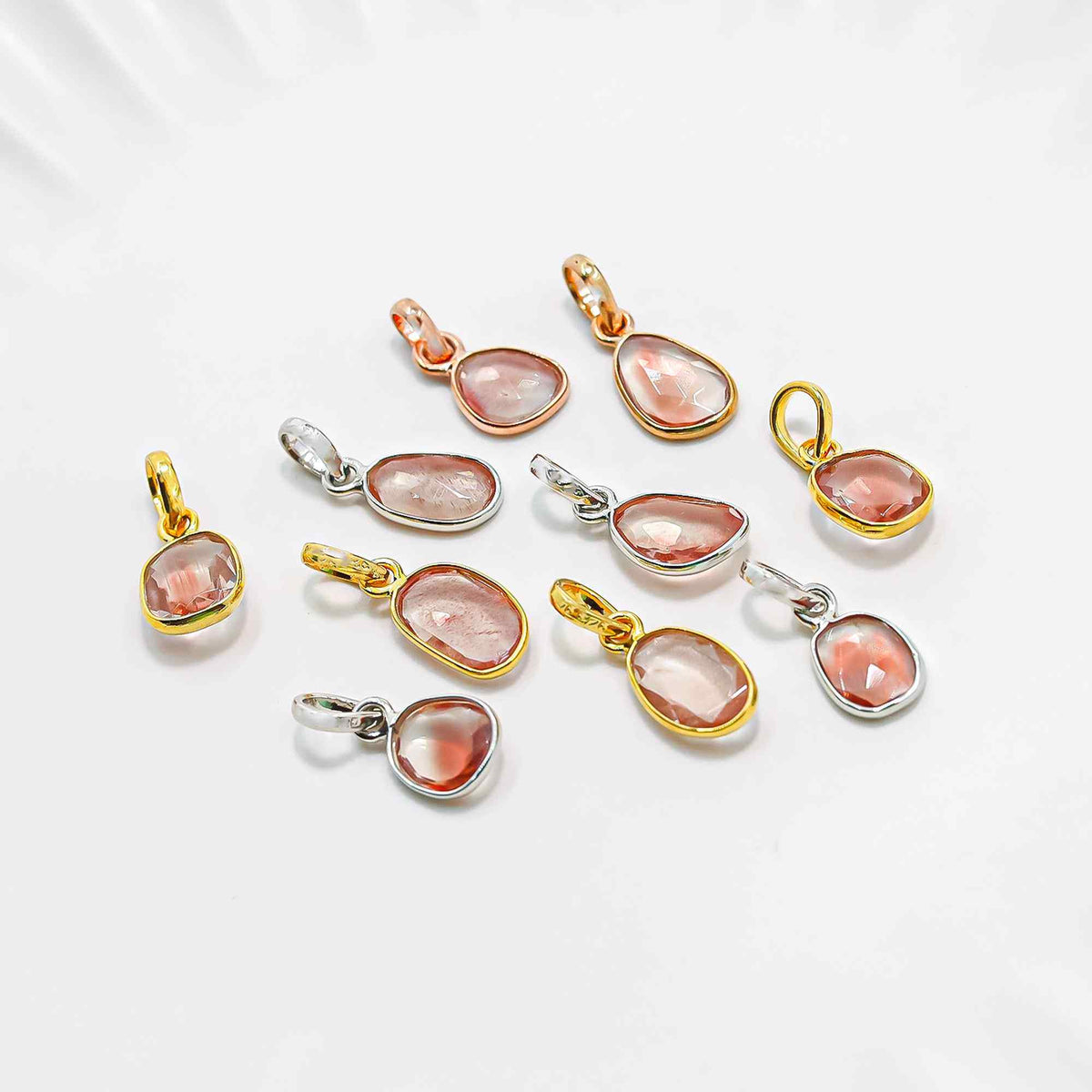 Oregon Sunstone Rose Cut Pendant Medium Natural Sunstone Pendant 925 Sterling Silver Handmade Jewelry Gift