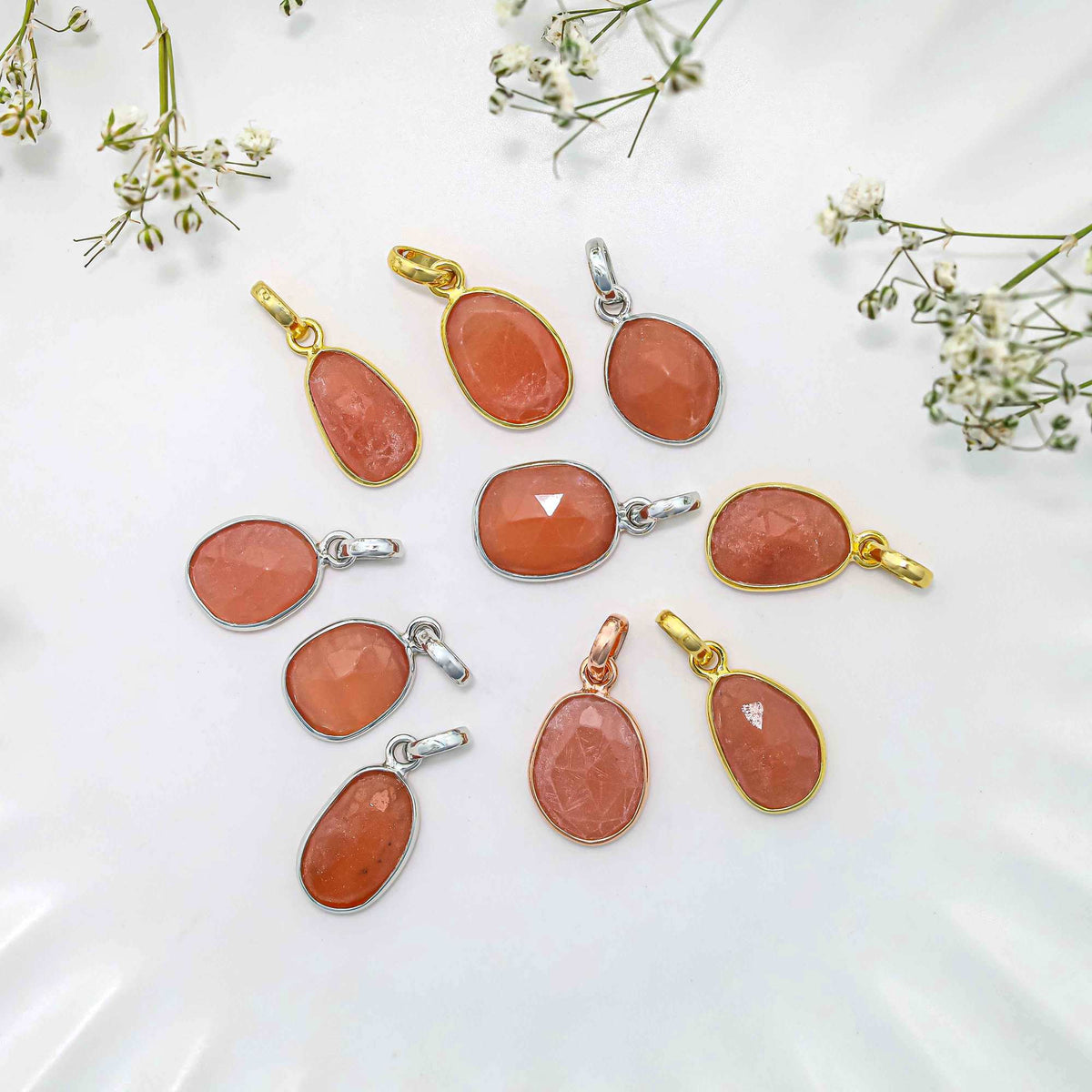 Rhodochrosite Peru Rose Cut Pendant Large Natural Pink Gemstone Pendant 925 Sterling Silver Handmade Jewelry Gift