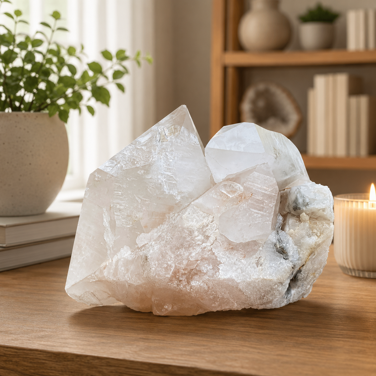 1155g Himalayan Pink Quartz Raw Natural Cluster Mineral Specimen