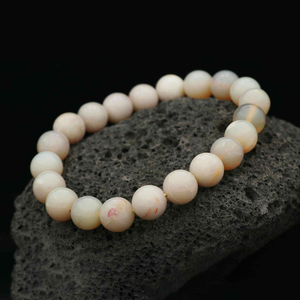 Australian Opal Bracelet 9.7–9.9mm Round 107 Ct Natural Handmade Jewelry