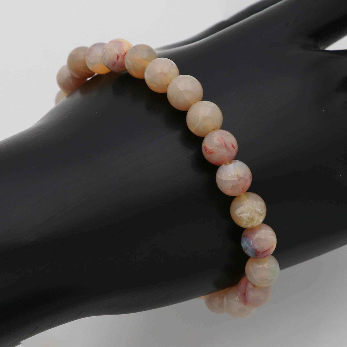 Lustrous Australian Opal Bracelet Natural Round Beads Handcrafted Jewelry 70 Ct