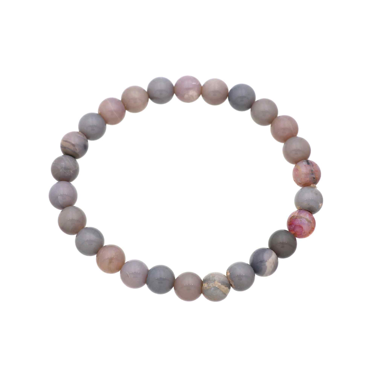 Australian Opal Bead Bracelet, Polished Round Gemstones, Handmade, 73 Ct