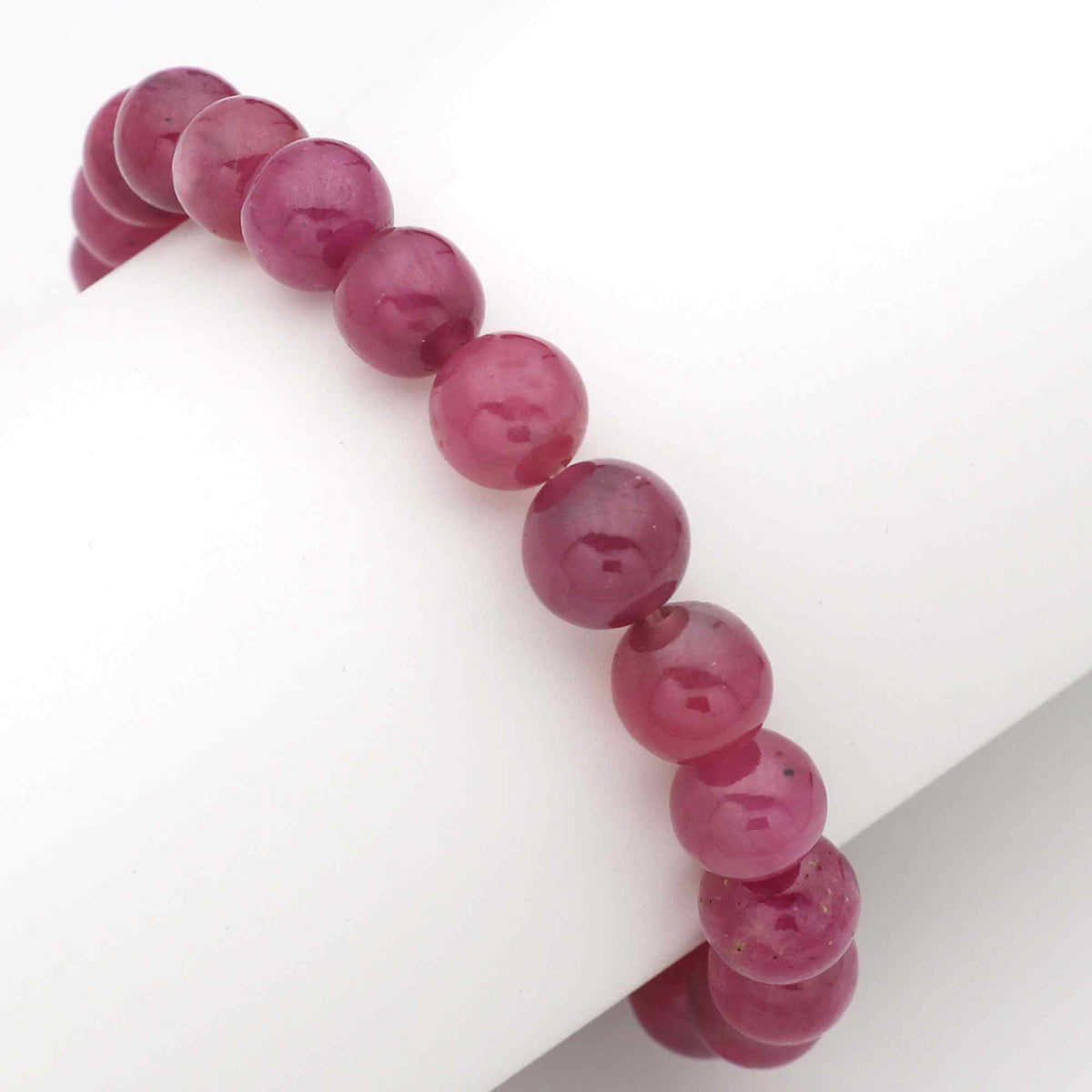 Natural Pink Sapphire Bracelet Round Gemstone Bead Stretch Bracelet Handmade Crystal Jewelry 165 Ct