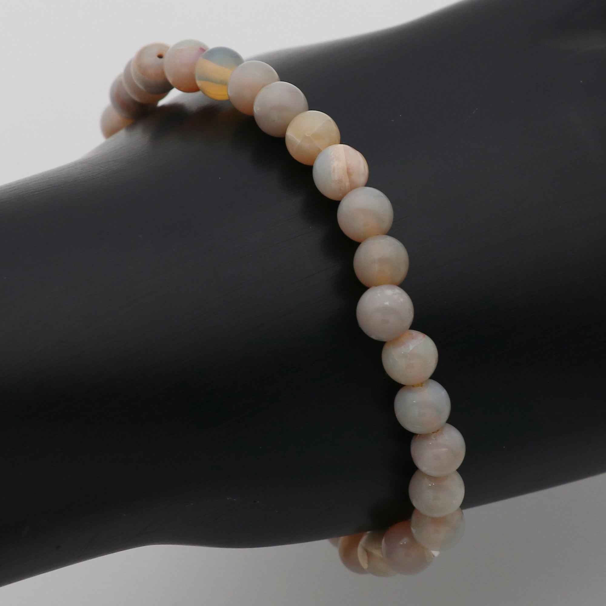 Dainty Australian Opal Bracelet Polished Round Beads October Jewelry 39 Ct