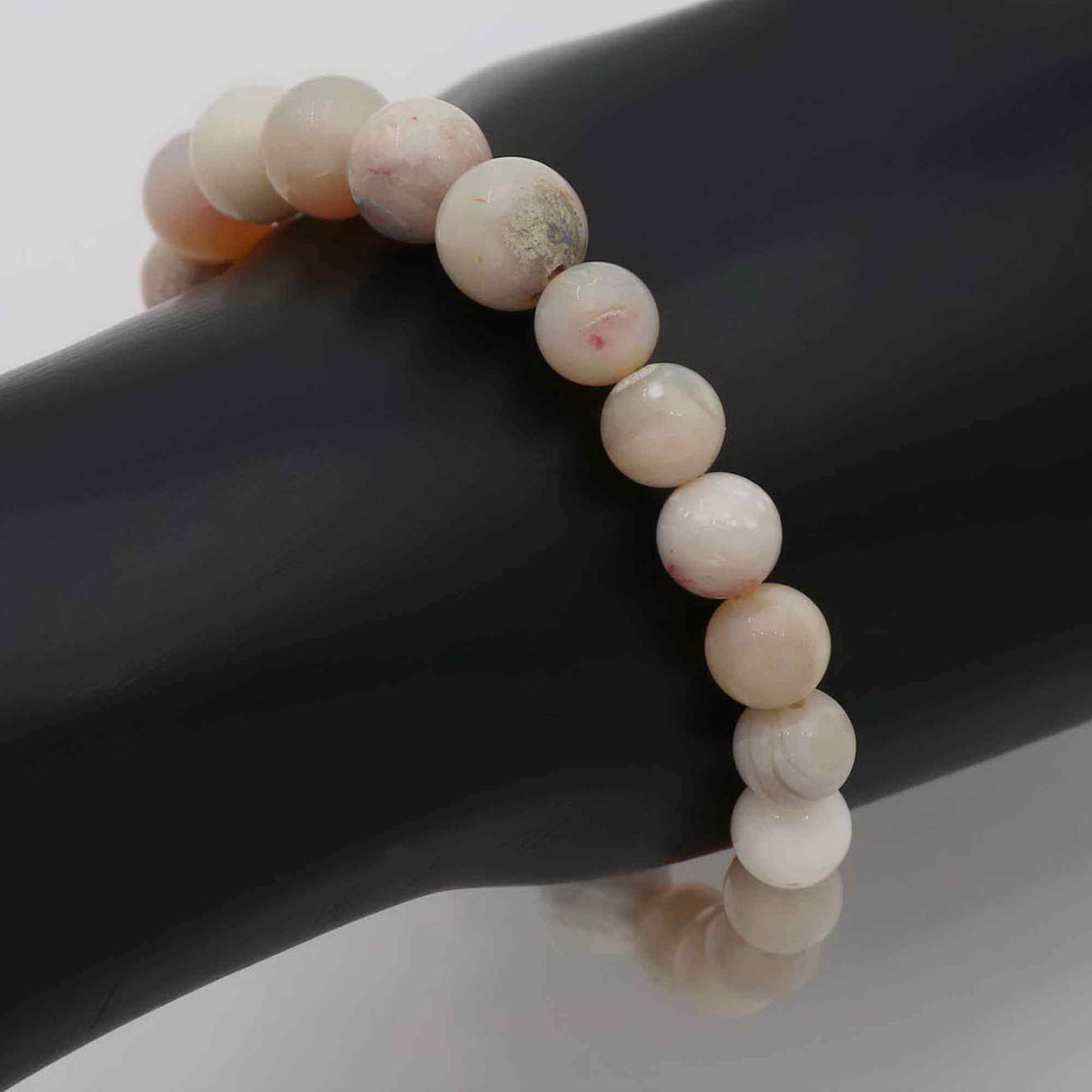 Australian Opal Bracelet 89 Ct Natural 8–9.9mm Round Beads Handmade Jewelry