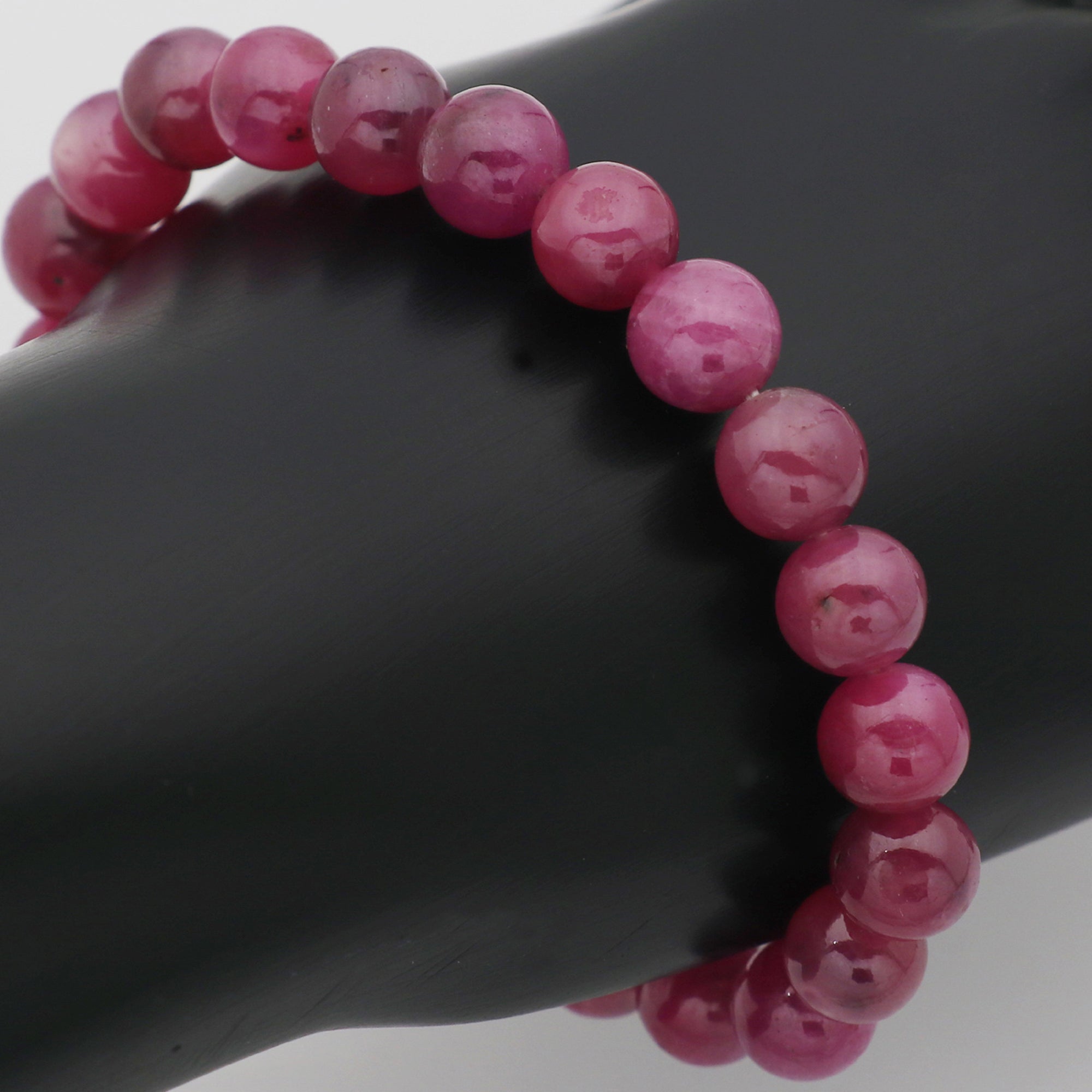 Natural Pink Sapphire Bracelet Round Plain Gemstone Beads Handmade 165 Ct