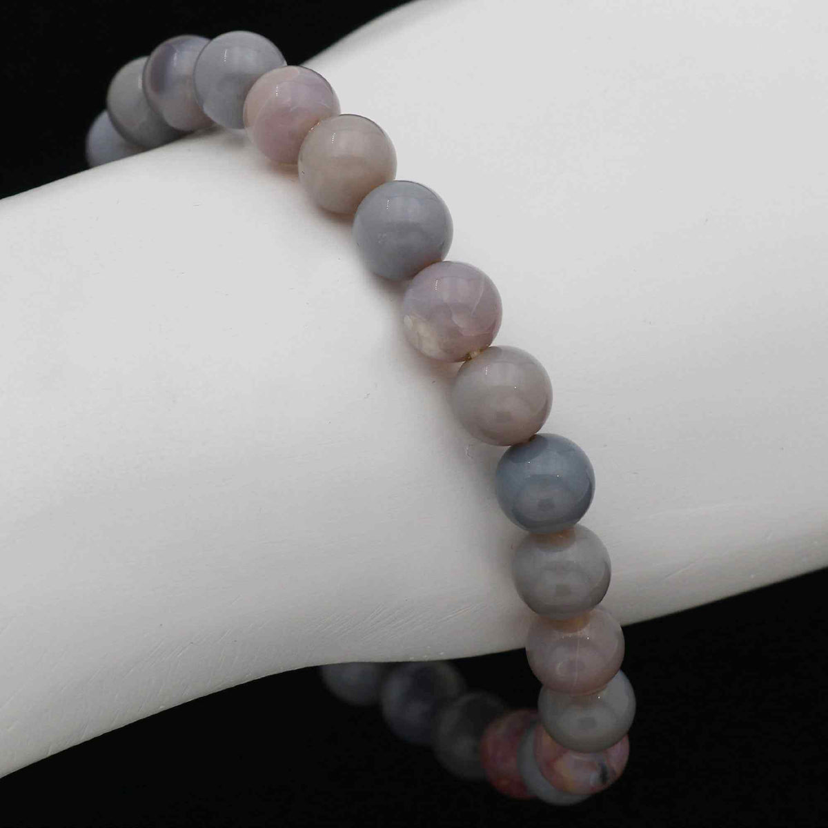 Australian Opal Bead Bracelet, Polished Round Gemstones, Handmade, 73 Ct