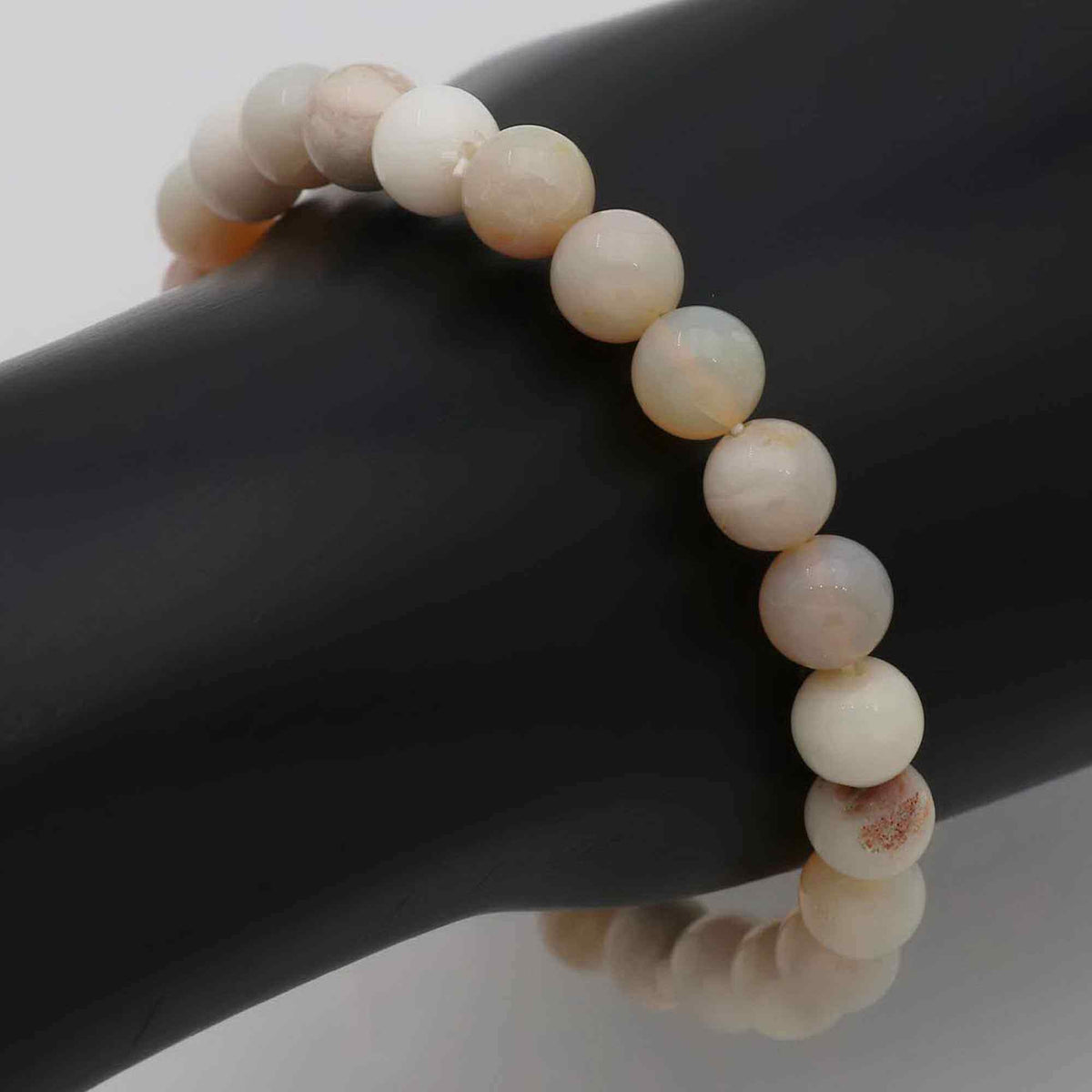 Australian Opal Beaded Bracelet 8mm Natural Round Stones 70 Ct Handmade Jewelry