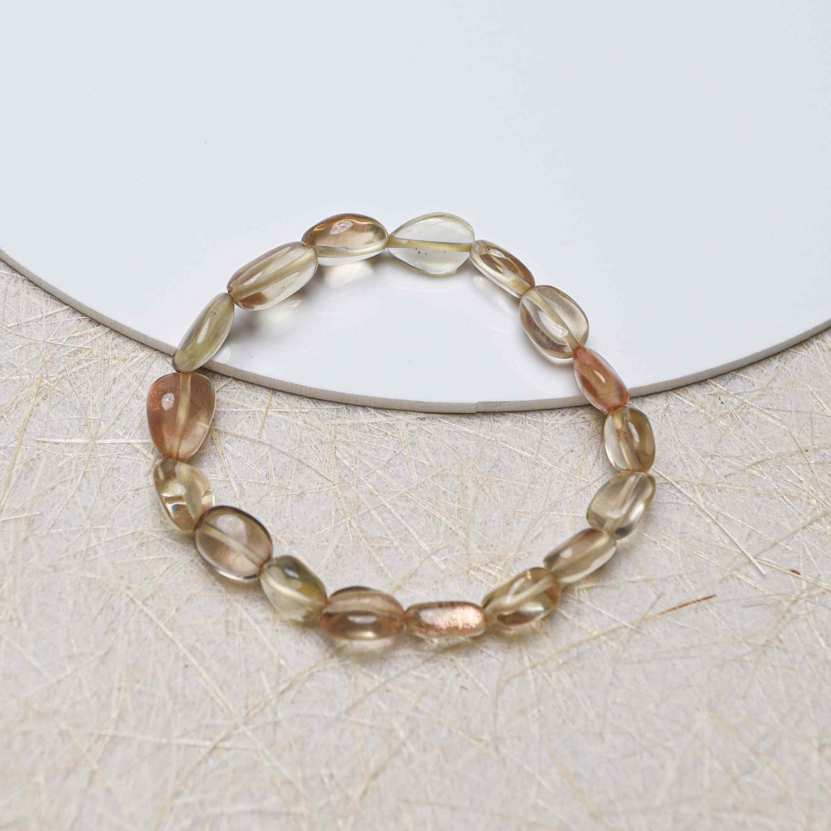 Natural Oregon Sunstone Bracelet Oval Nugget Plain Gemstone Beads Handmade 69 Ct