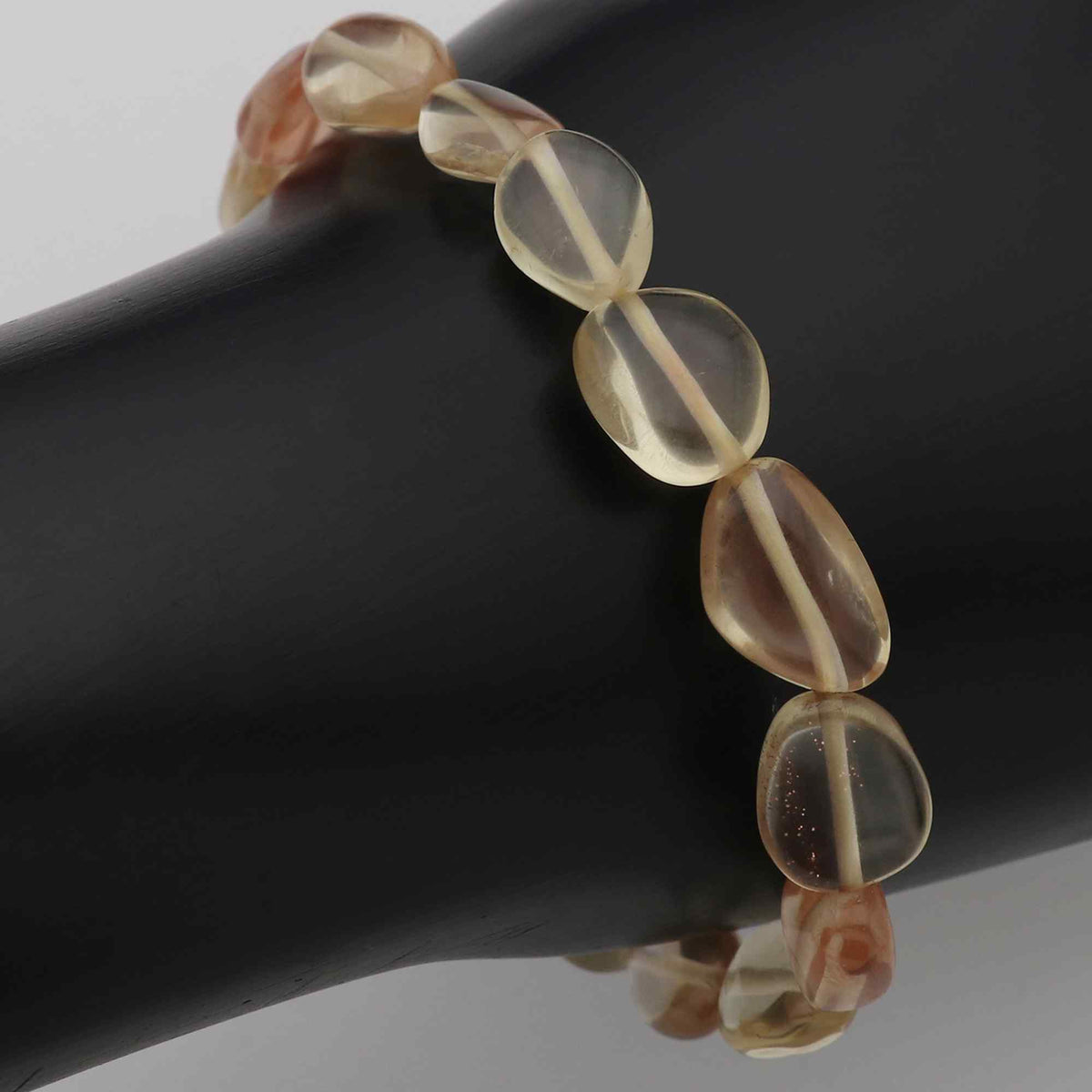 Natural Oregon Sunstone Bracelet Oval Nugget Plain Gemstone Beads Handmade 69 Ct