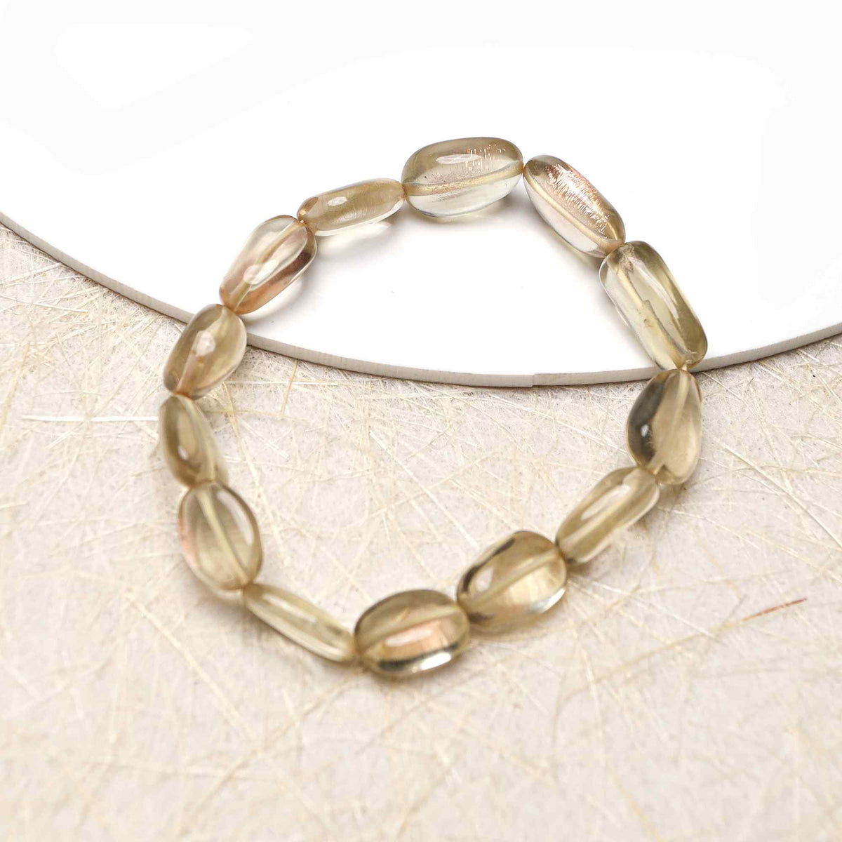 Natural Oregon Sunstone Bracelet Oval Nugget Plain Gemstone Beads Handmade 82 Ct