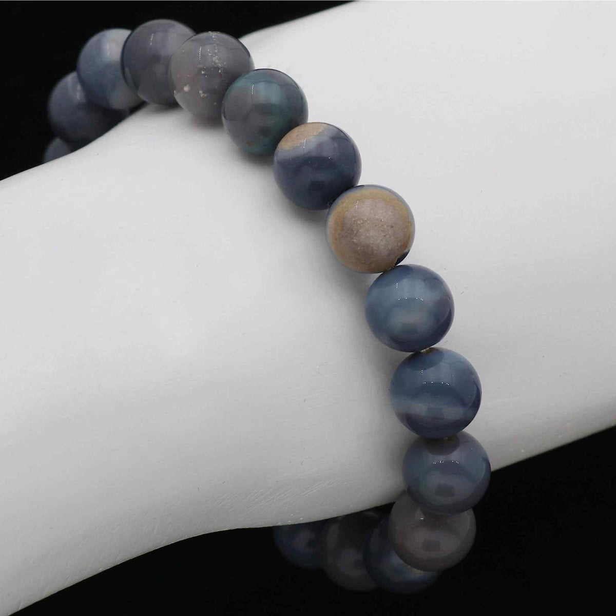 Natural Australian Opal 10mm Bead Bracelet 103 Ct Round Handmade Gemstone Jewelry
