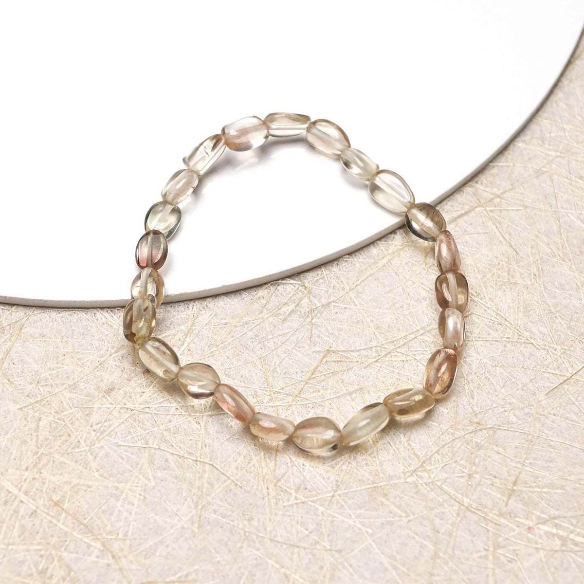 Natural Oregon Sunstone Bracelet Oval Nugget Plain Gemstone Beads Handmade 36 Ct