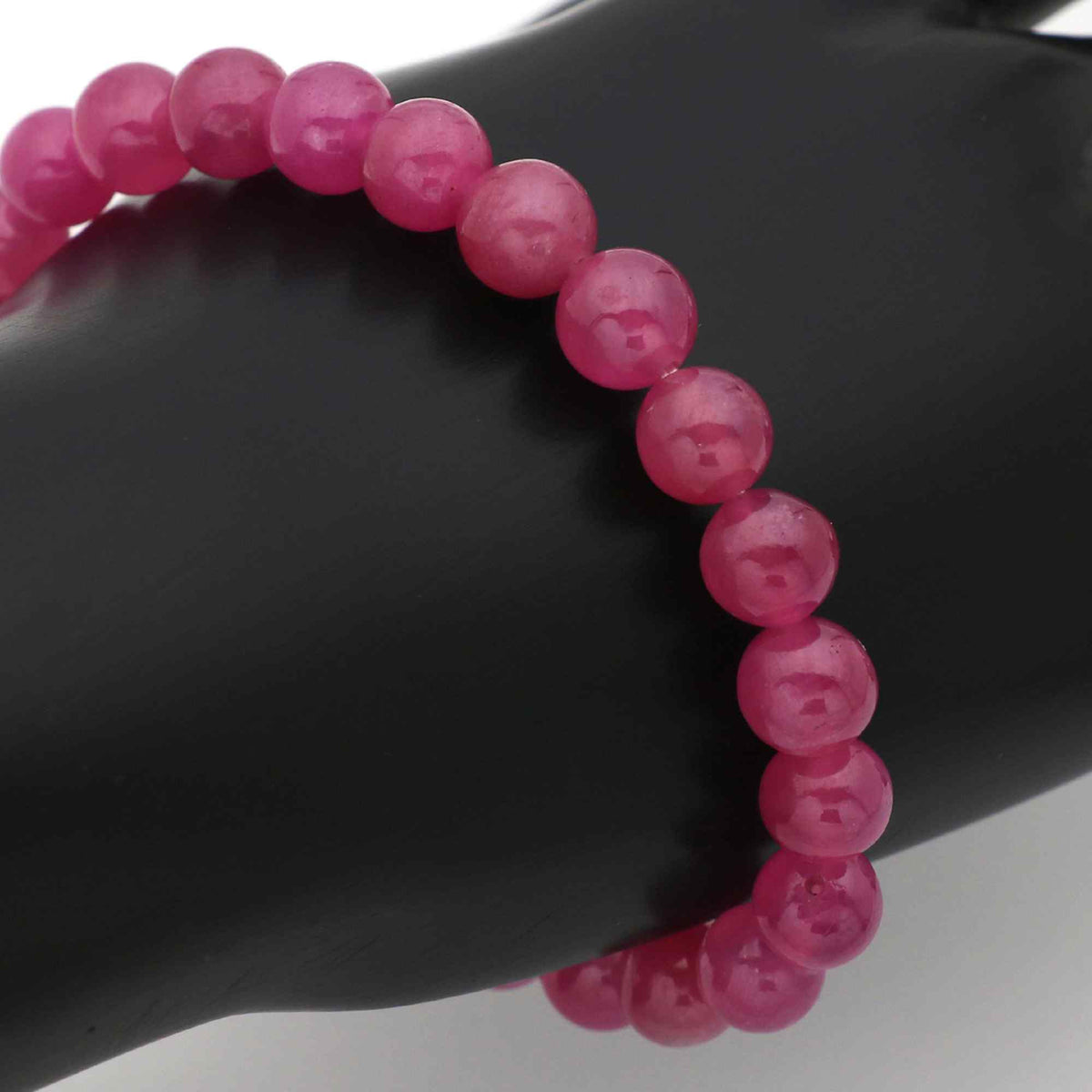 Natural Pink Sapphire Stretch Bracelet Round Beaded Gemstone Handmade Minimalist Jewelry 131 Ct