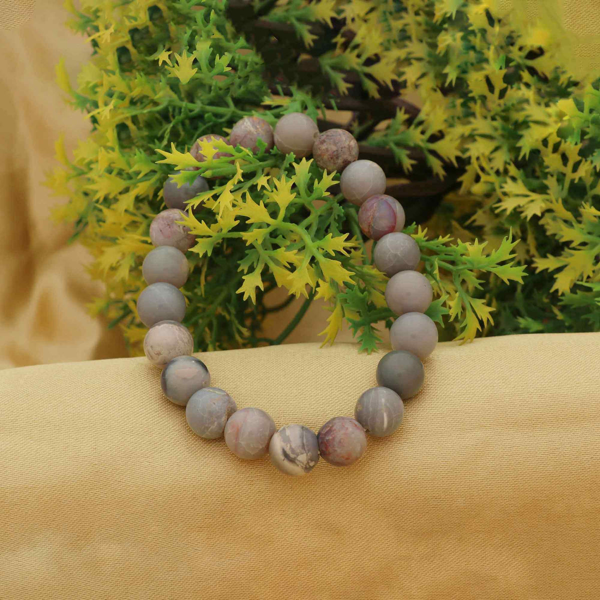 Australian Opal 10mm Beaded Bracelet 102 Ct Natural Round Stone Handmade Jewelry