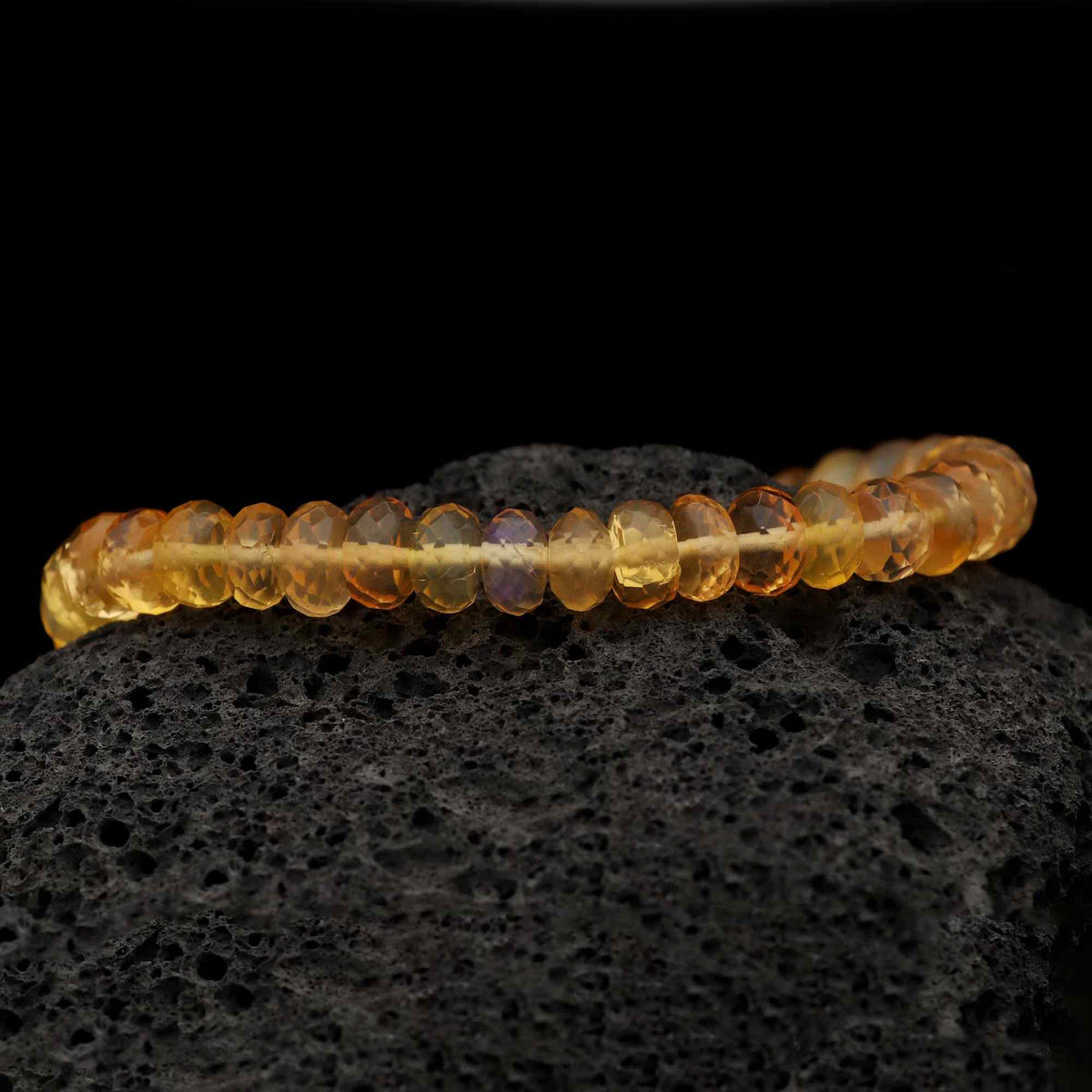 Natural Mexican Opal Pendant Bracelet Rondelle Faceted Gemstone Beads Handmade 78 Ct